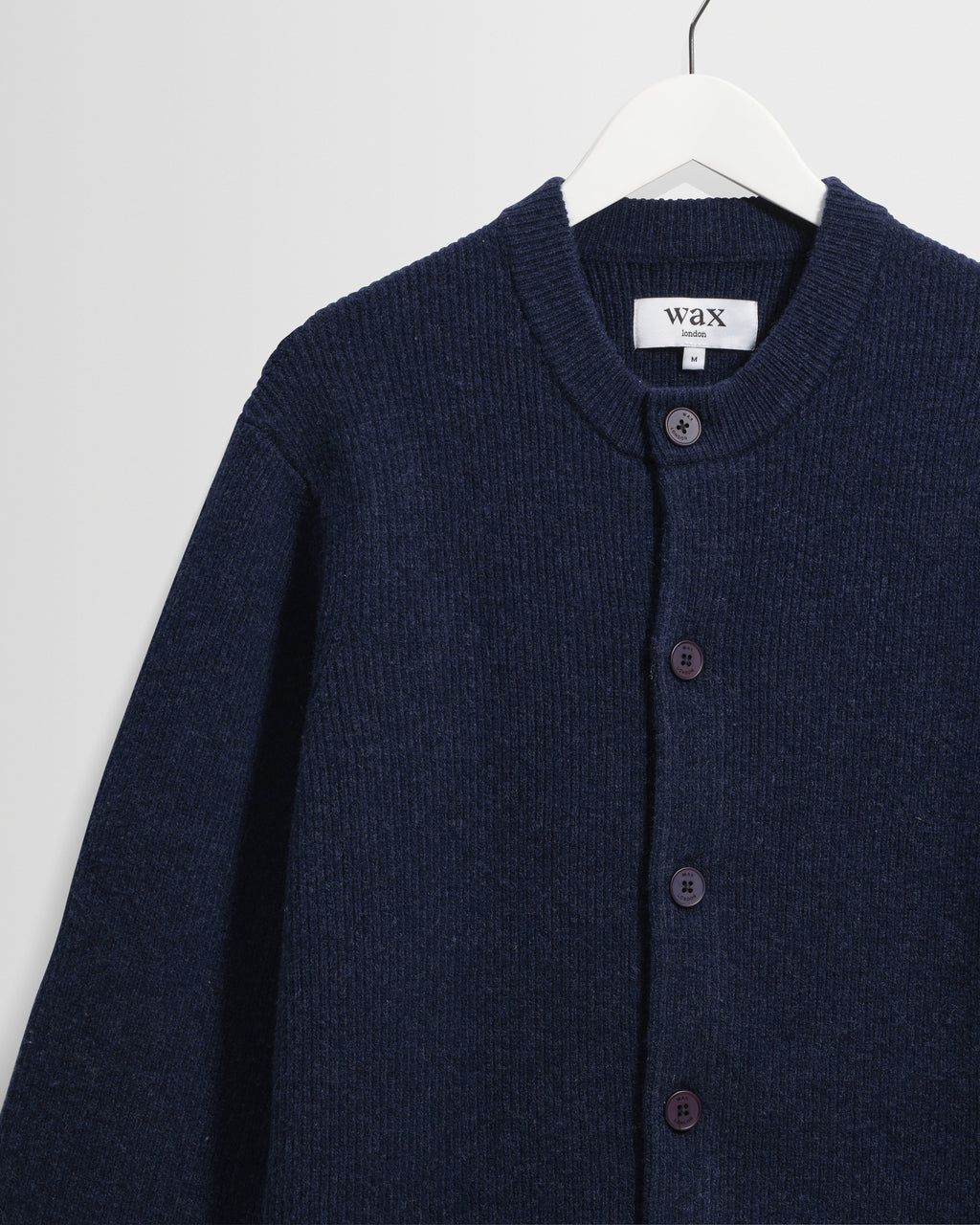 Granby - Navy Ribbed Wool Cardigan