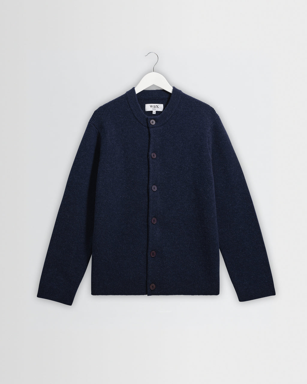 Granby - Navy Ribbed Wool Cardigan