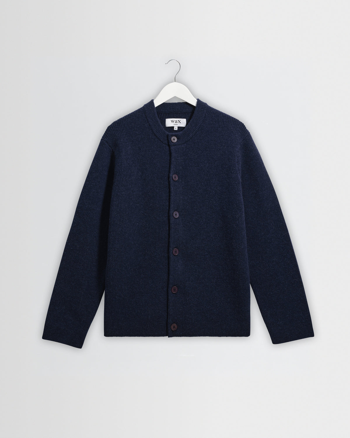 Granby - Navy Ribbed Wool Cardigan