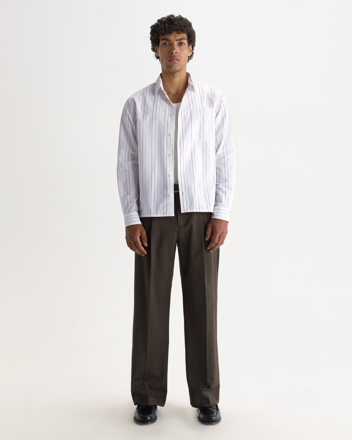 Halcomb - Ecru And Multicolour Stripe Cotton Shirt