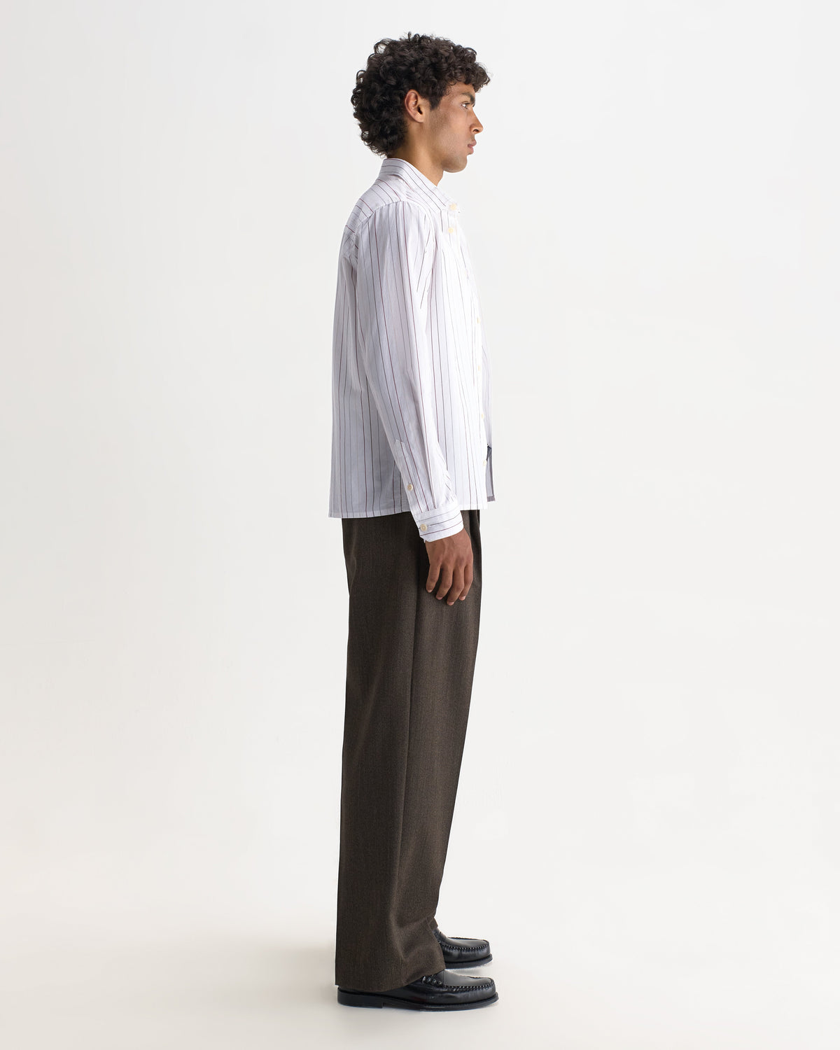 Halcomb - Ecru And Multicolour Stripe Cotton Shirt