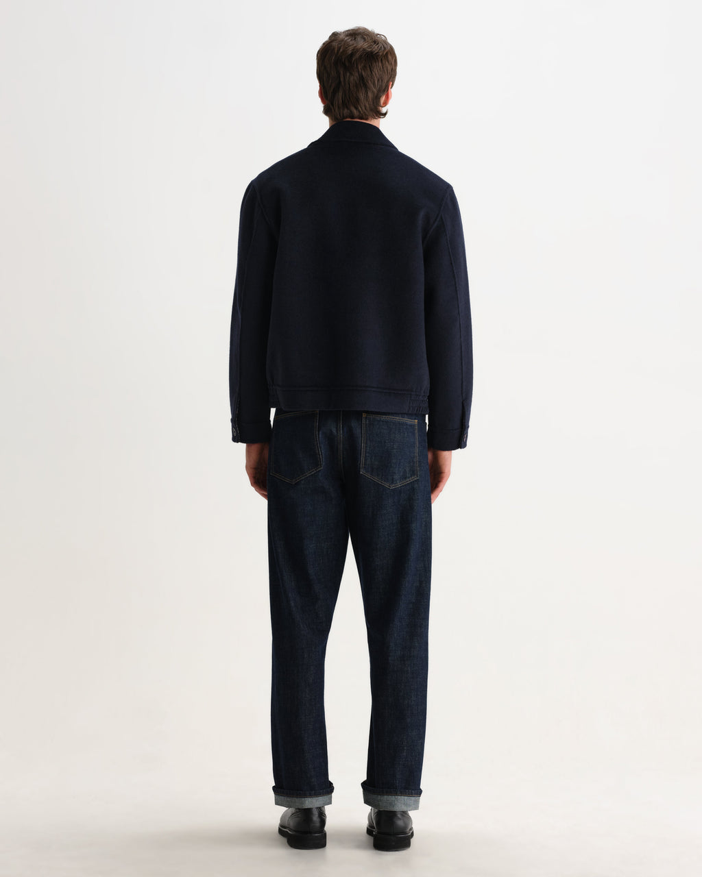 Hamblin - Navy Double-Faced Wool Check Jacket