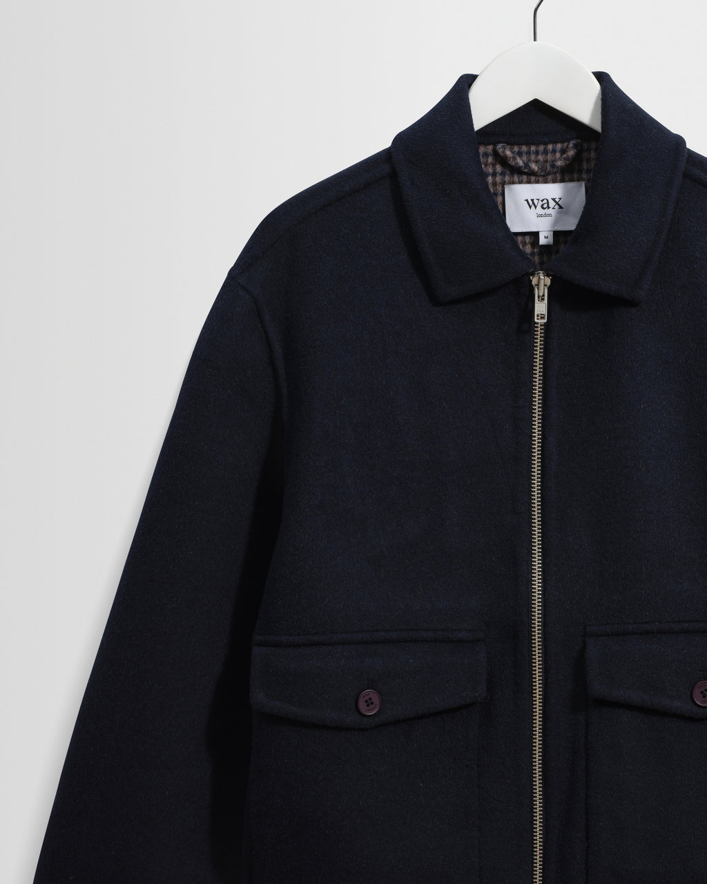 Hamblin - Navy Double-Faced Wool Check Jacket