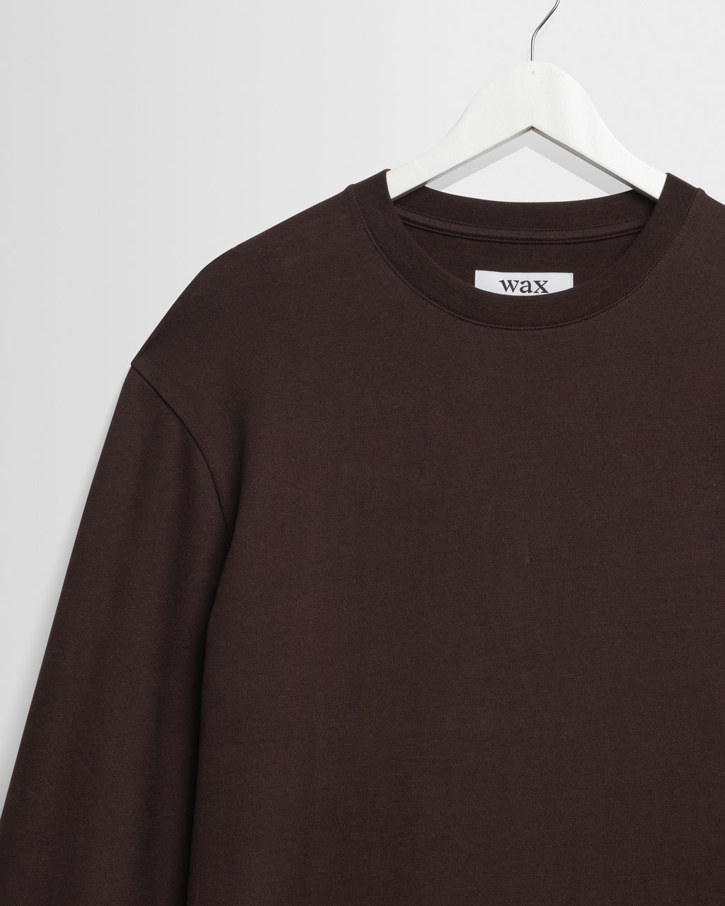 Hayden - Dark Brown Emorised Cotton Long-Sleeve T-Shirt