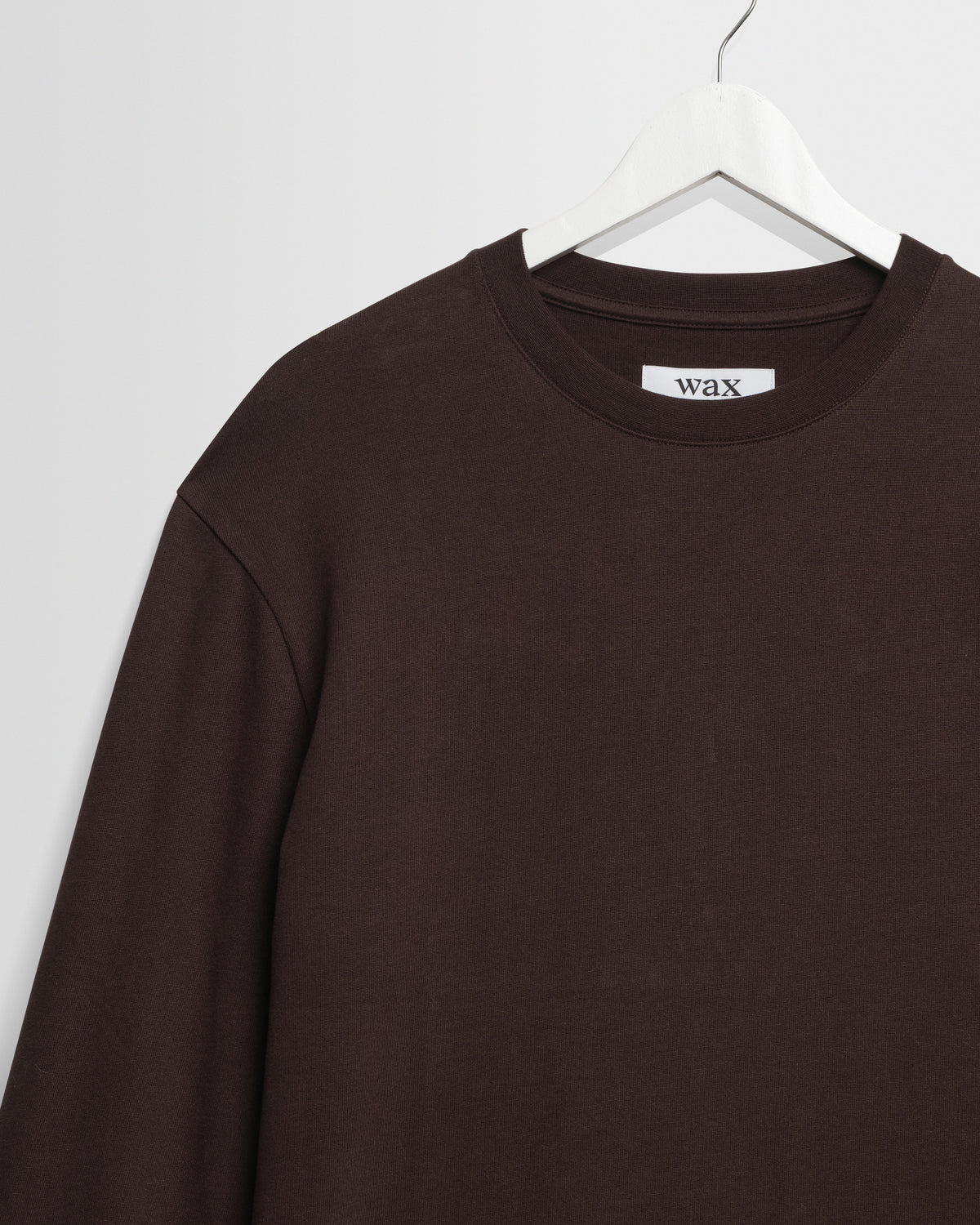 Hayden - Dark Brown Emorised Cotton Long-Sleeve T-Shirt