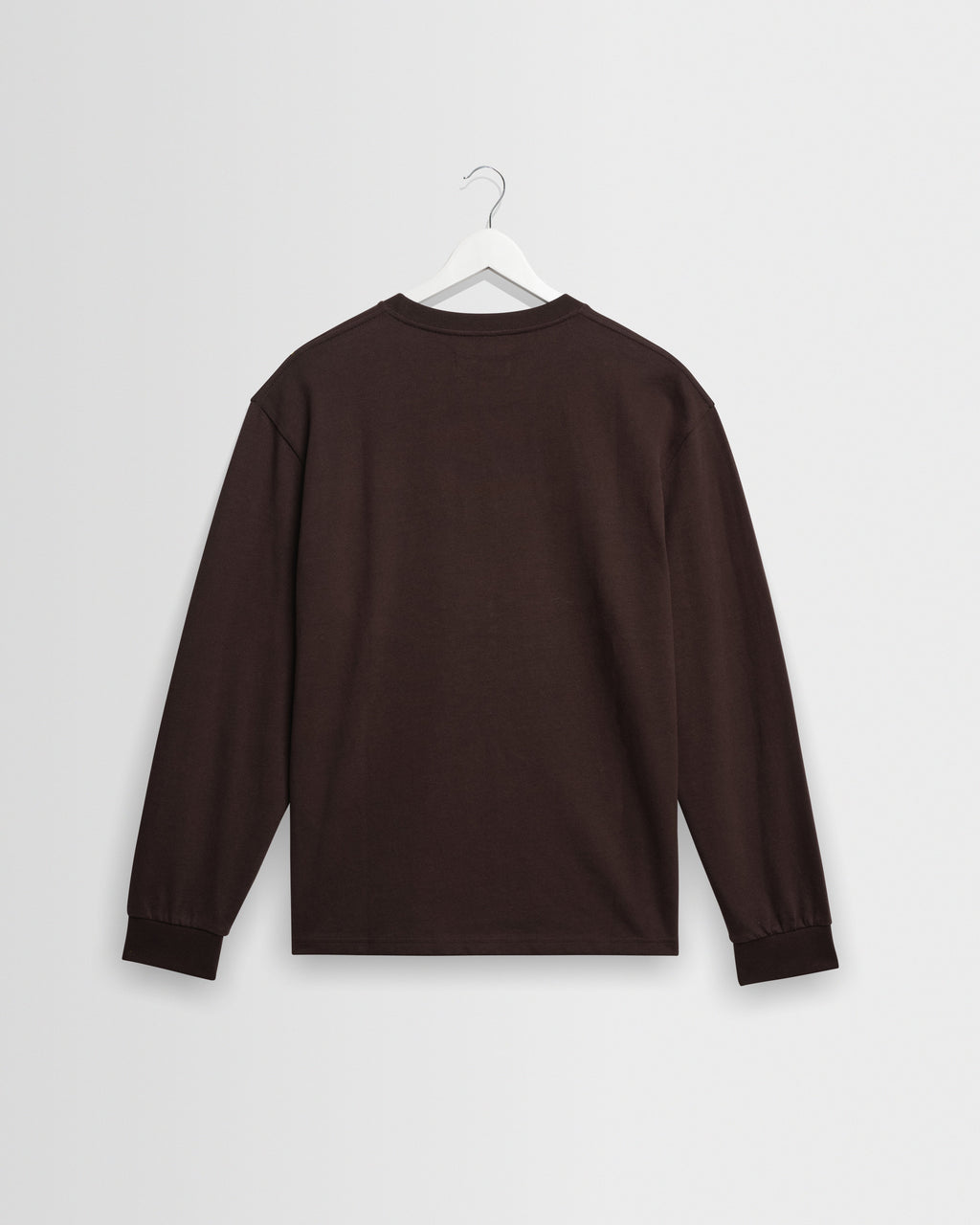 Hayden - Dark Brown Emorised Cotton Long-Sleeve T-Shirt
