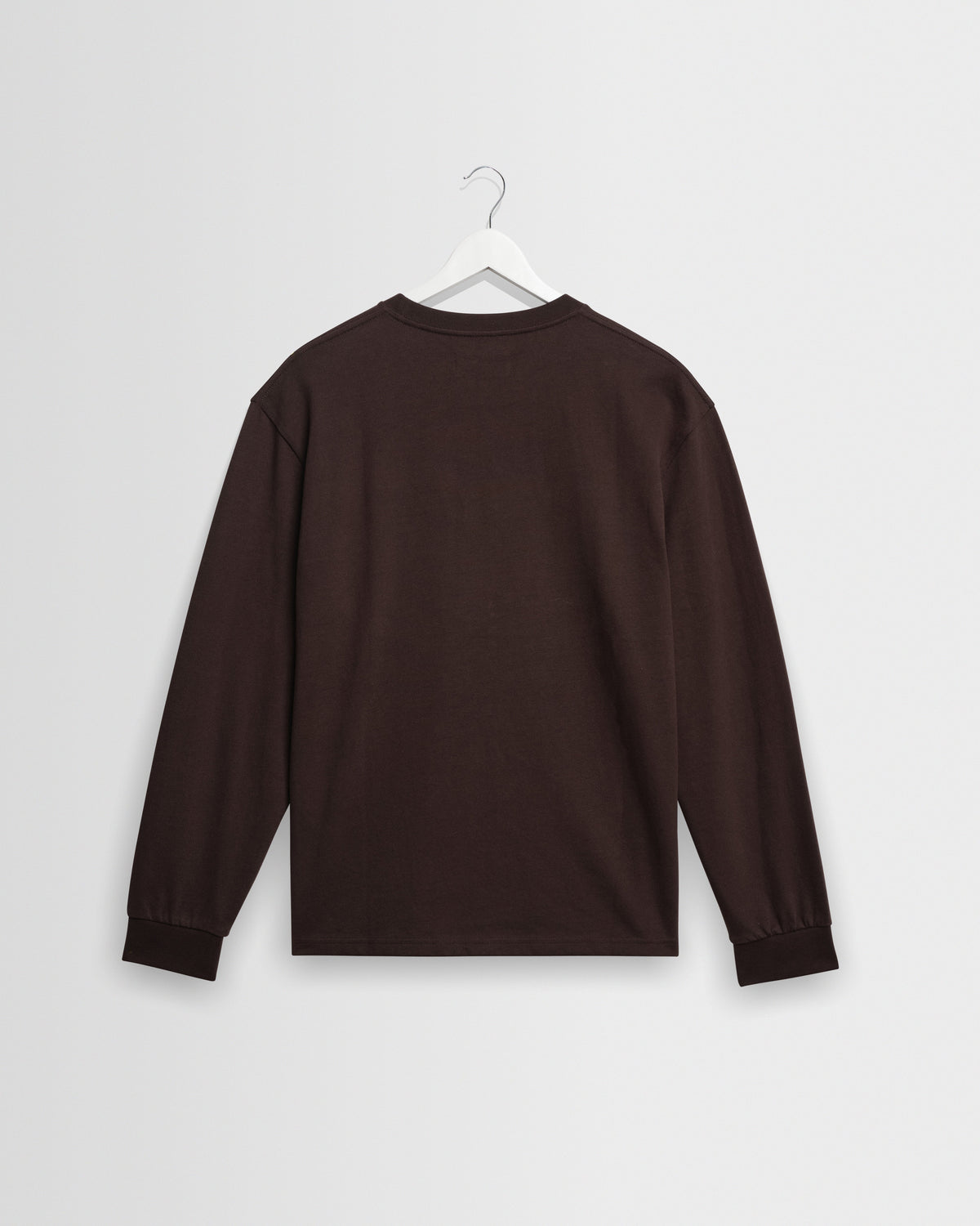Hayden - Dark Brown Emorised Cotton Long-Sleeve T-Shirt