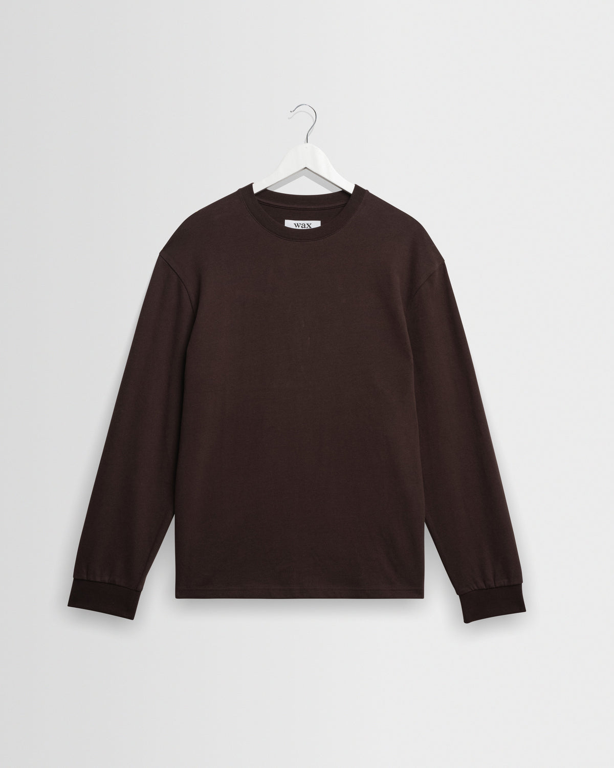 Hayden - Dark Brown Emorised Cotton Long-Sleeve T-Shirt