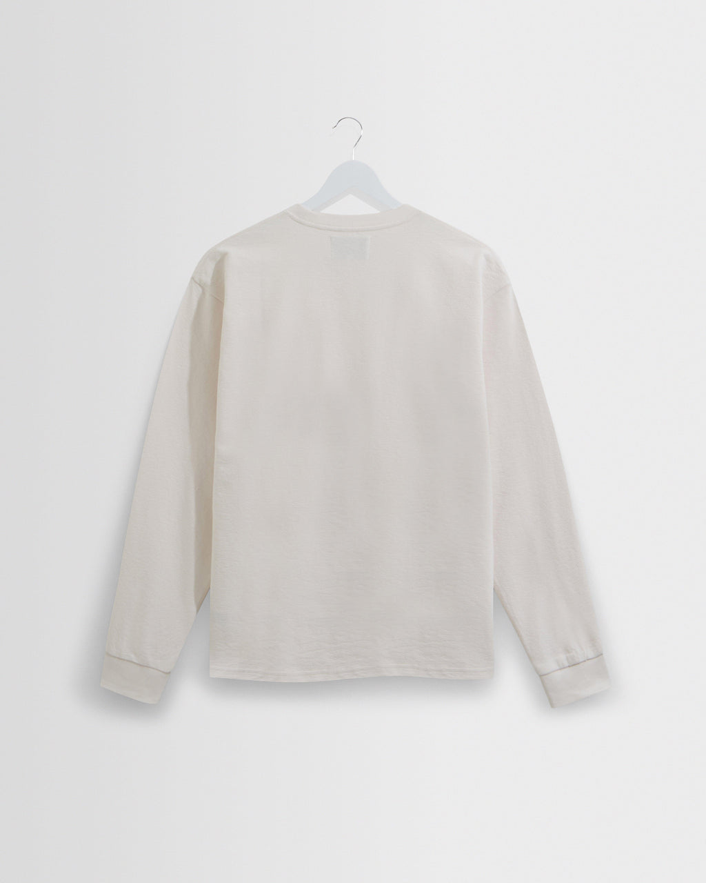 Hayden - Ecru Textured Organic Cotton Long Sleeve T-Shirt