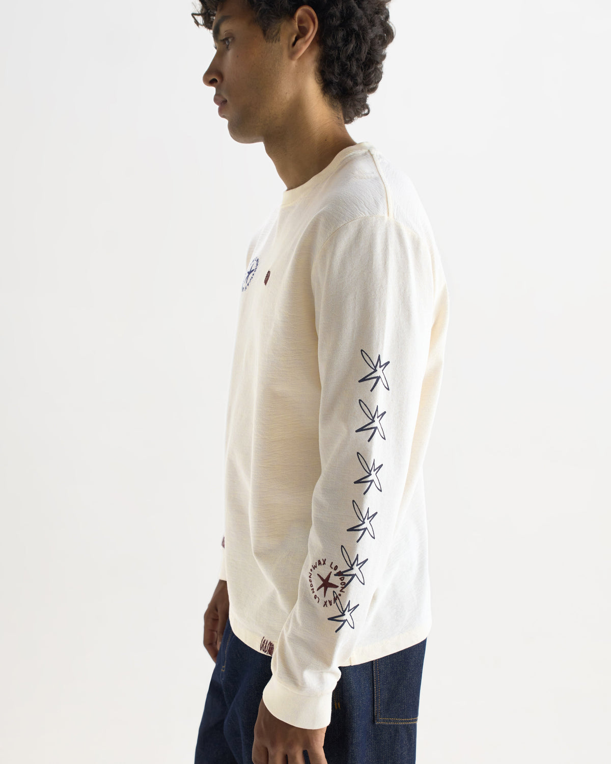 Hayden - White And Multicolour Graphic Cotton Long-Sleeve T-Shirt