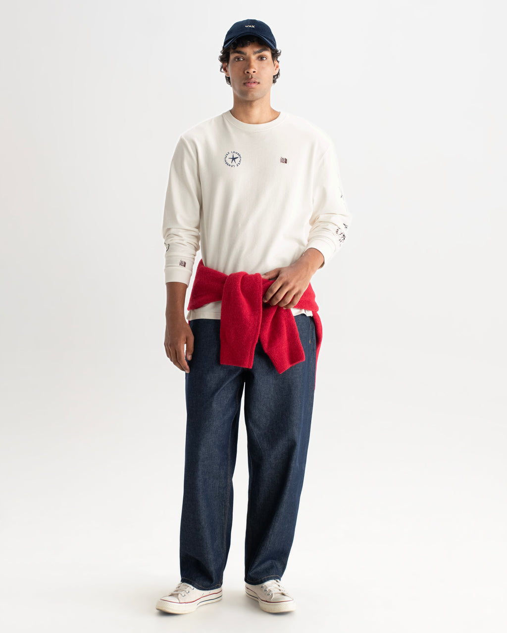 Hayden - White And Multicolour Graphic Cotton Long-Sleeve T-Shirt