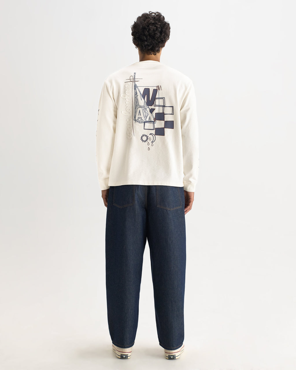 Hayden - White And Multicolour Graphic Cotton Long-Sleeve T-Shirt