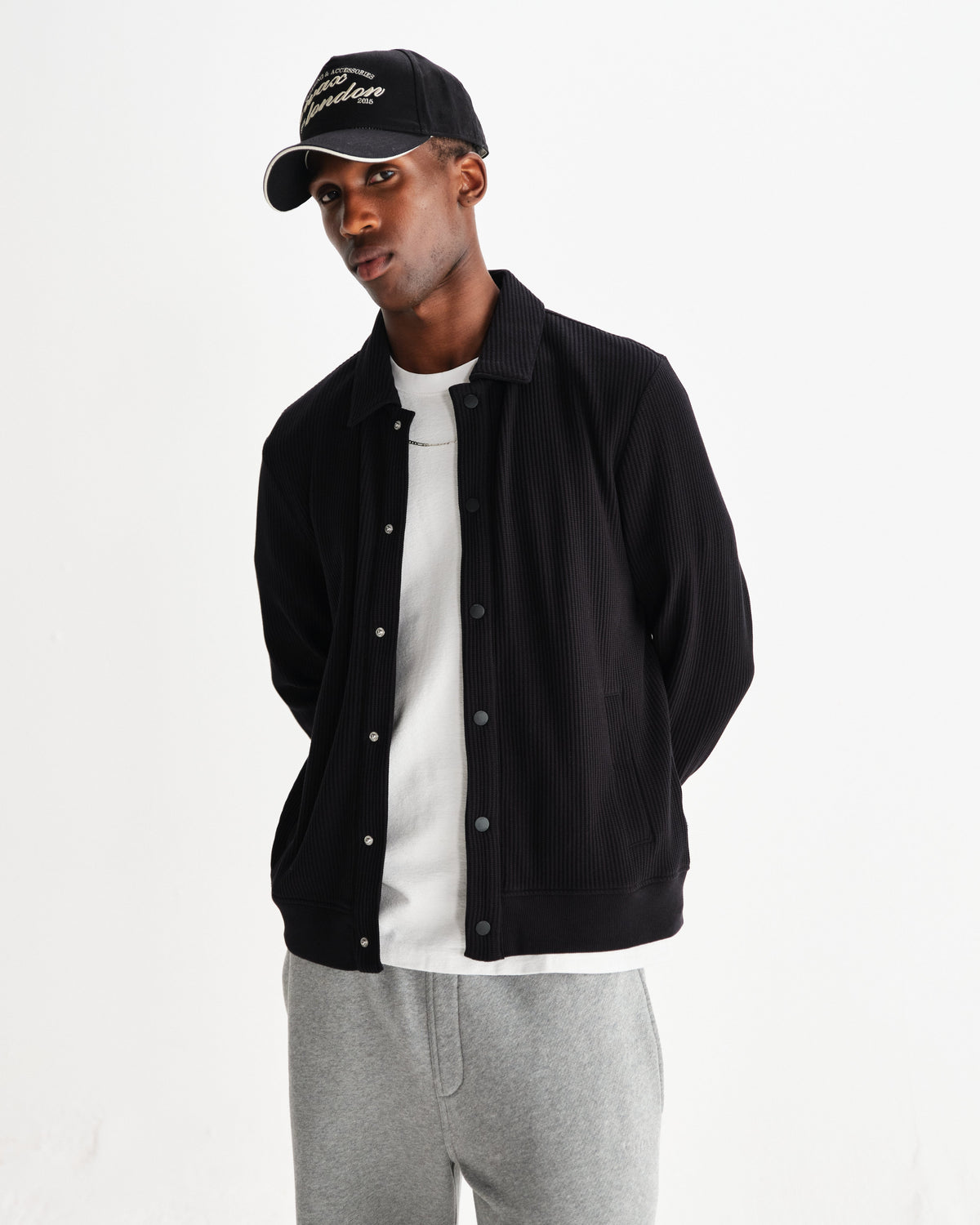 Hays - Black Structured Waffle Overshirt