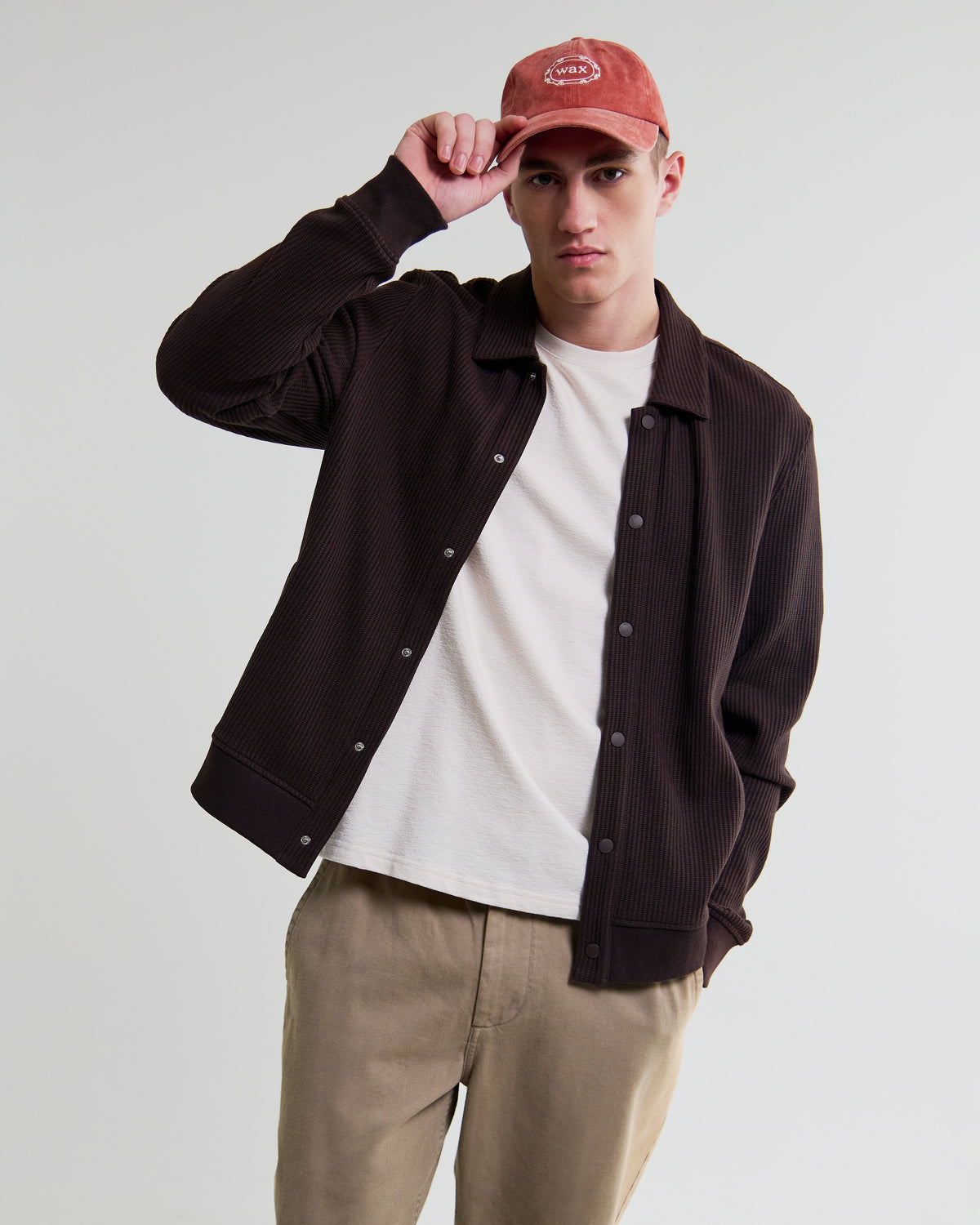 Hays - Dark Brown Structured Waffle Overshirt
