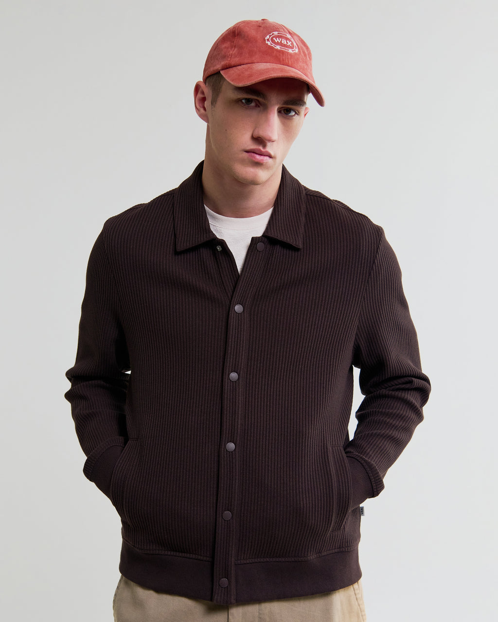 Hays - Dark Brown Structured Waffle Overshirt