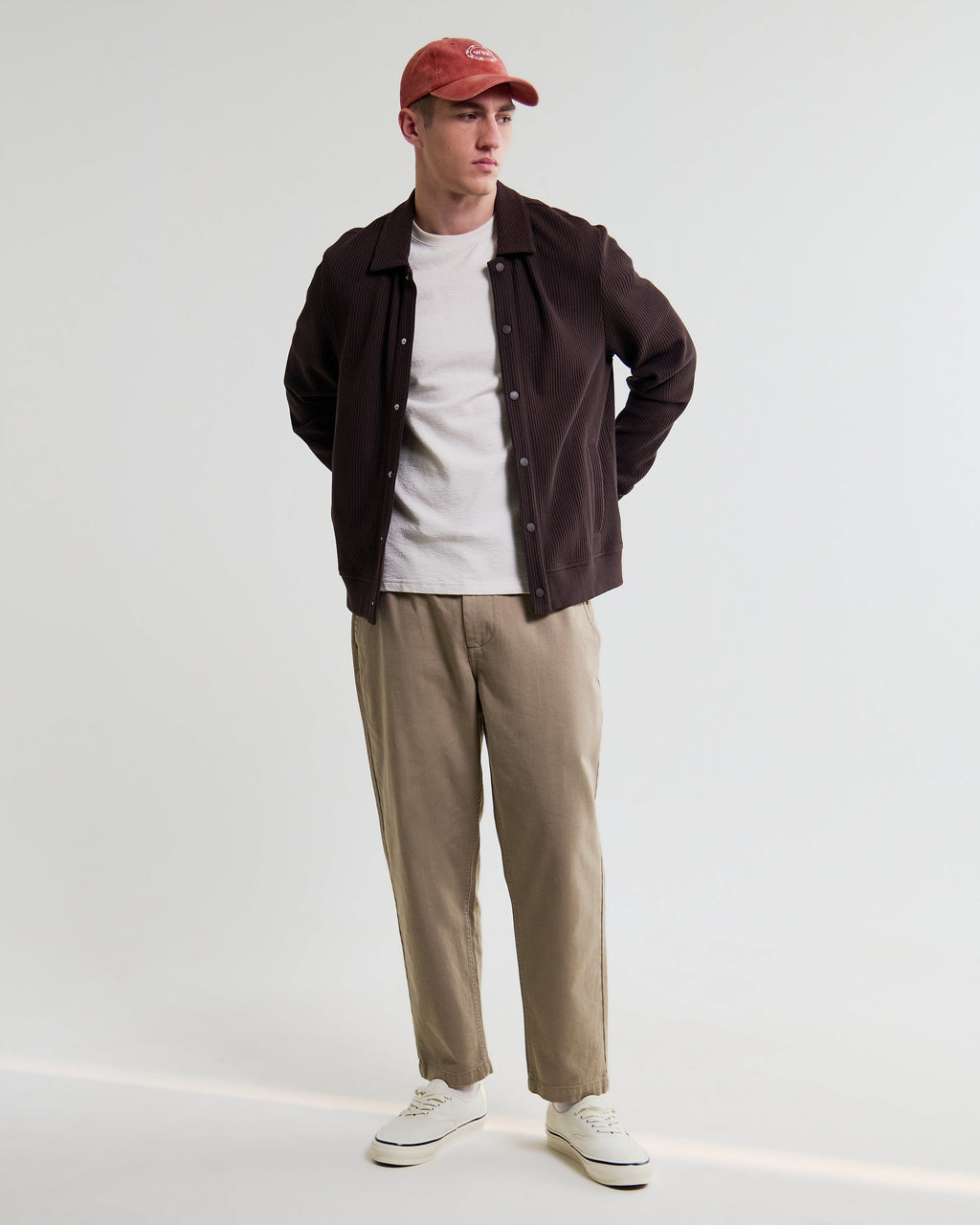 Hays - Dark Brown Structured Waffle Overshirt