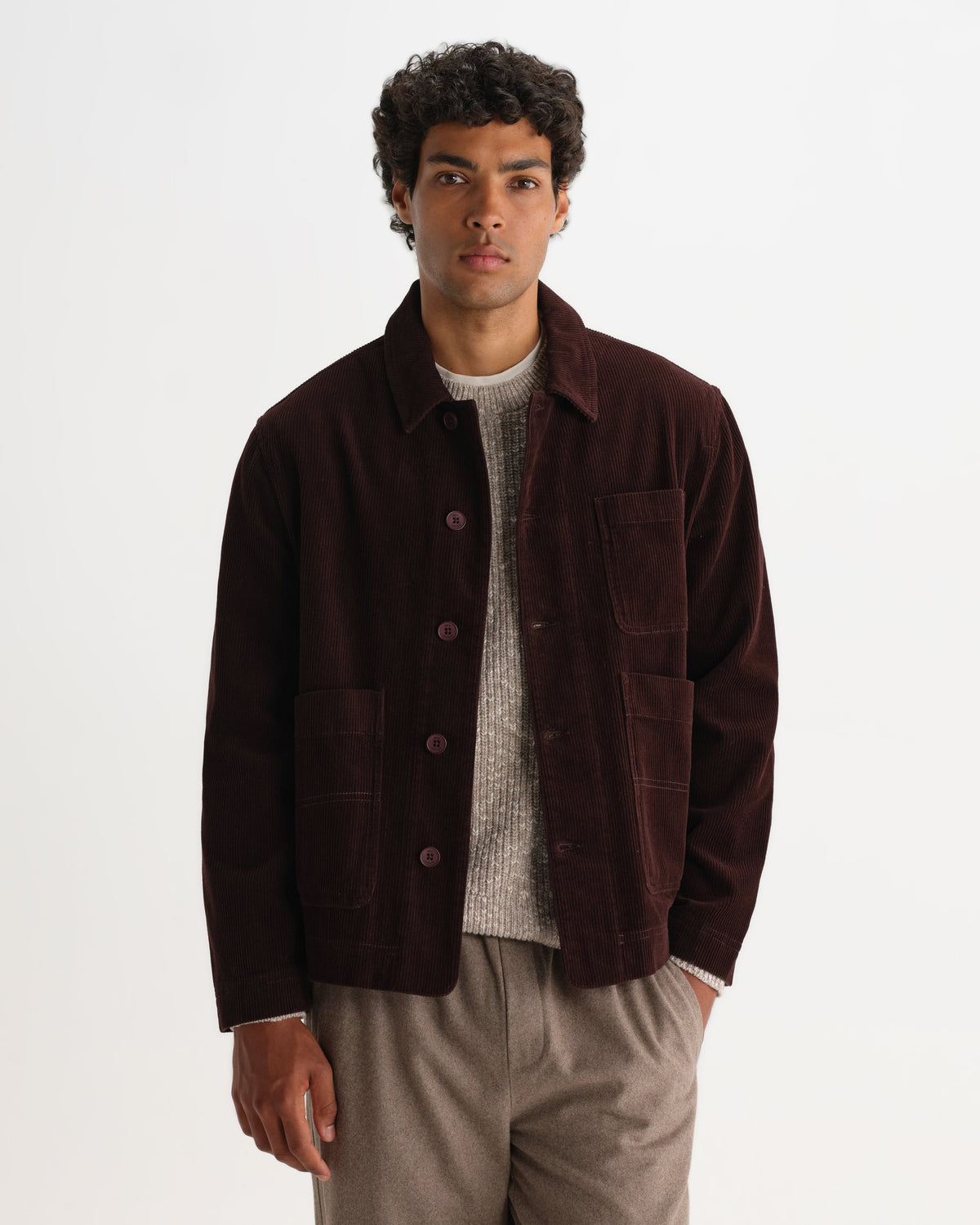 Healey - Dark Brown Corduroy Chore Jacket