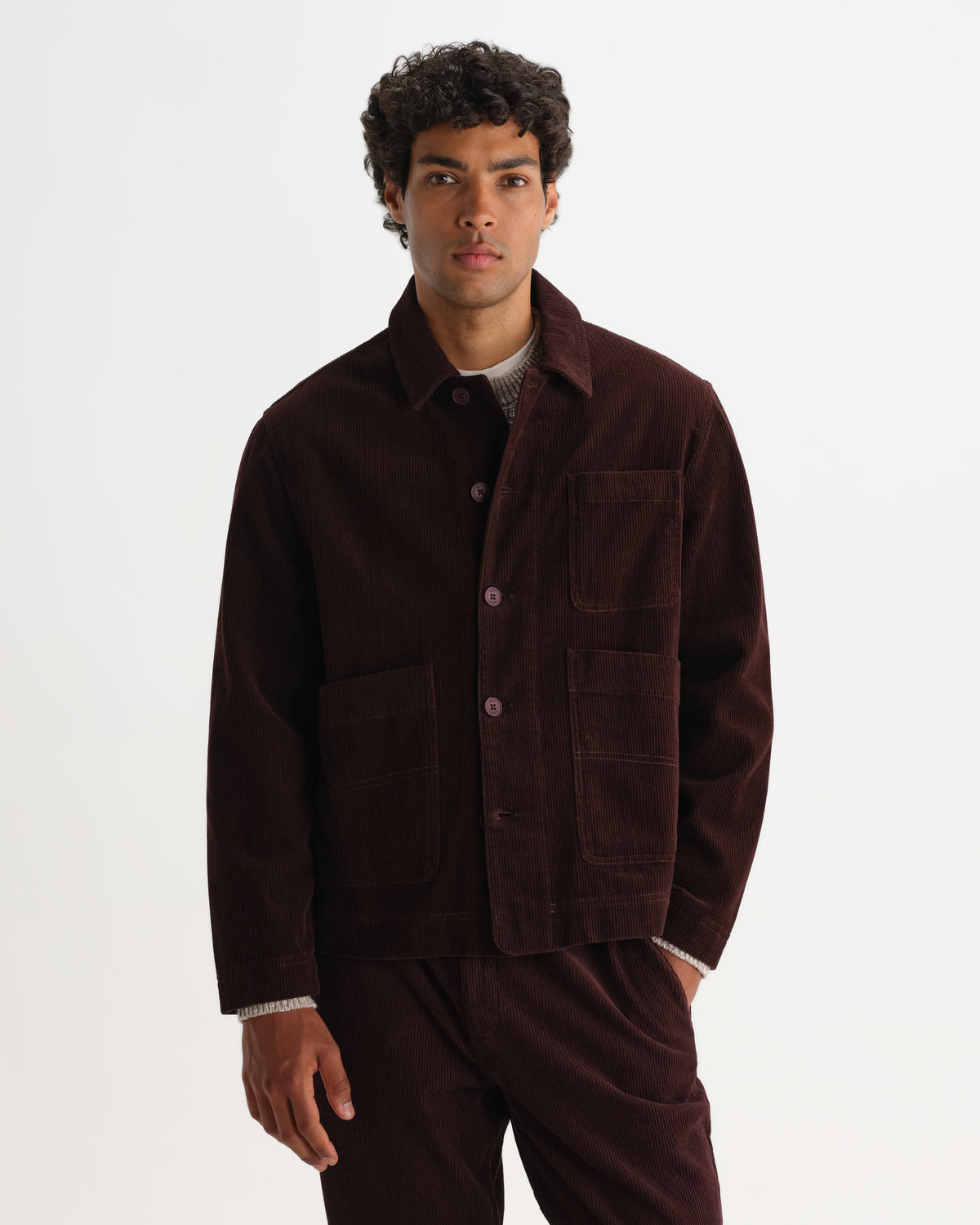 Healey - Dark Brown Corduroy Chore Jacket