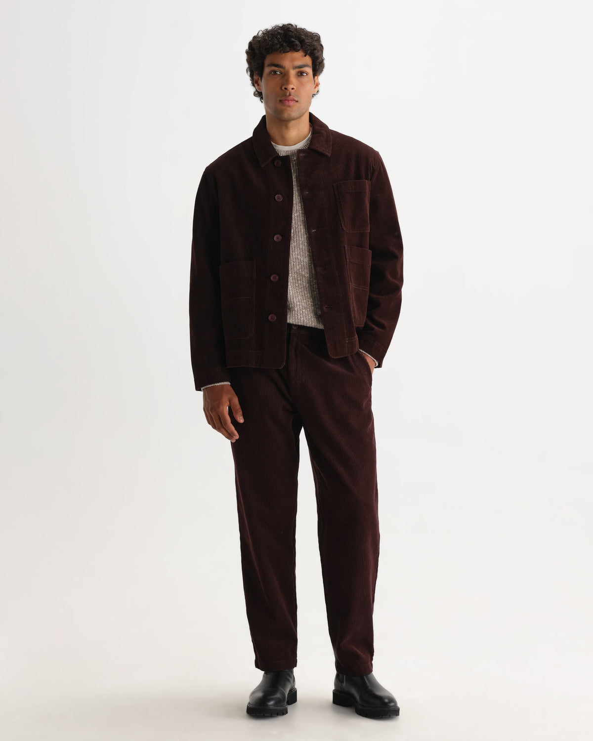 Healey - Dark Brown Corduroy Chore Jacket