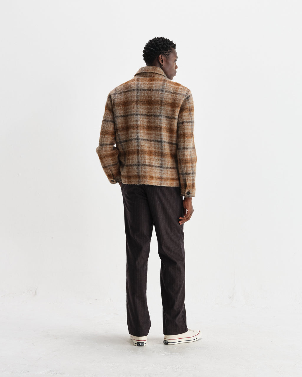 Heath - Natural And Tan Drawn Check Jacket