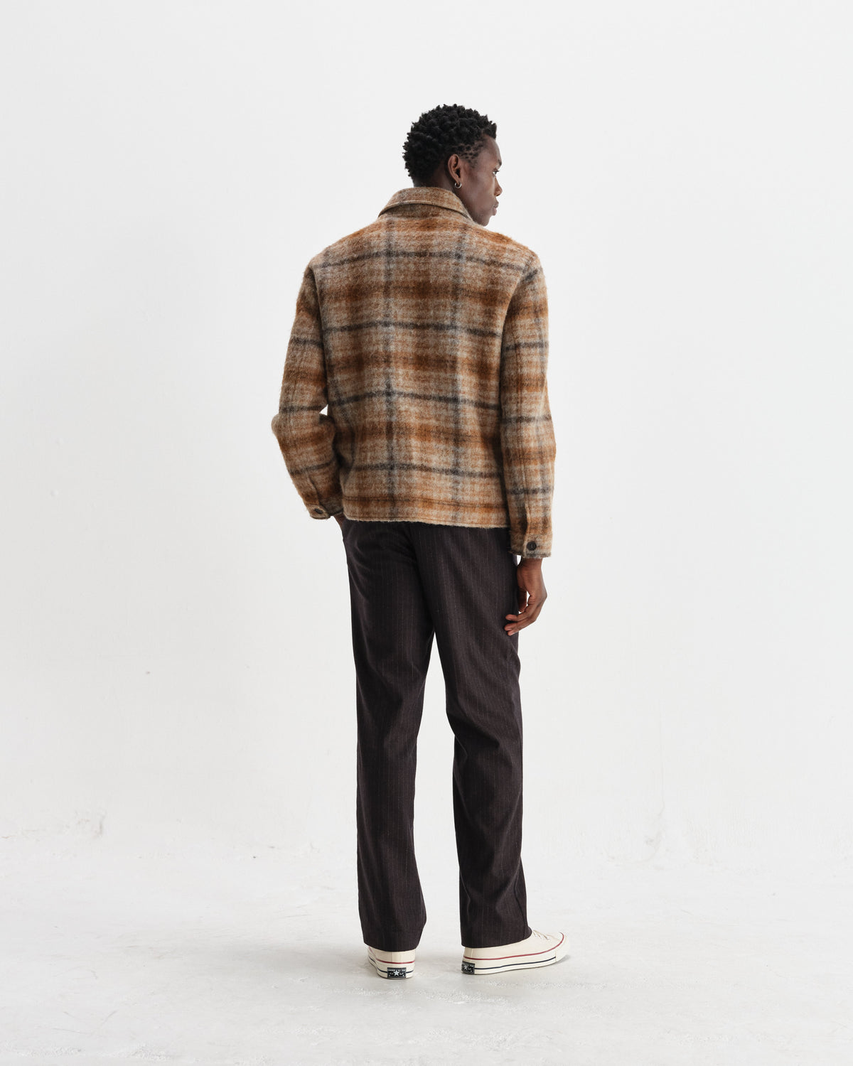 Heath - Natural And Tan Drawn Check Jacket