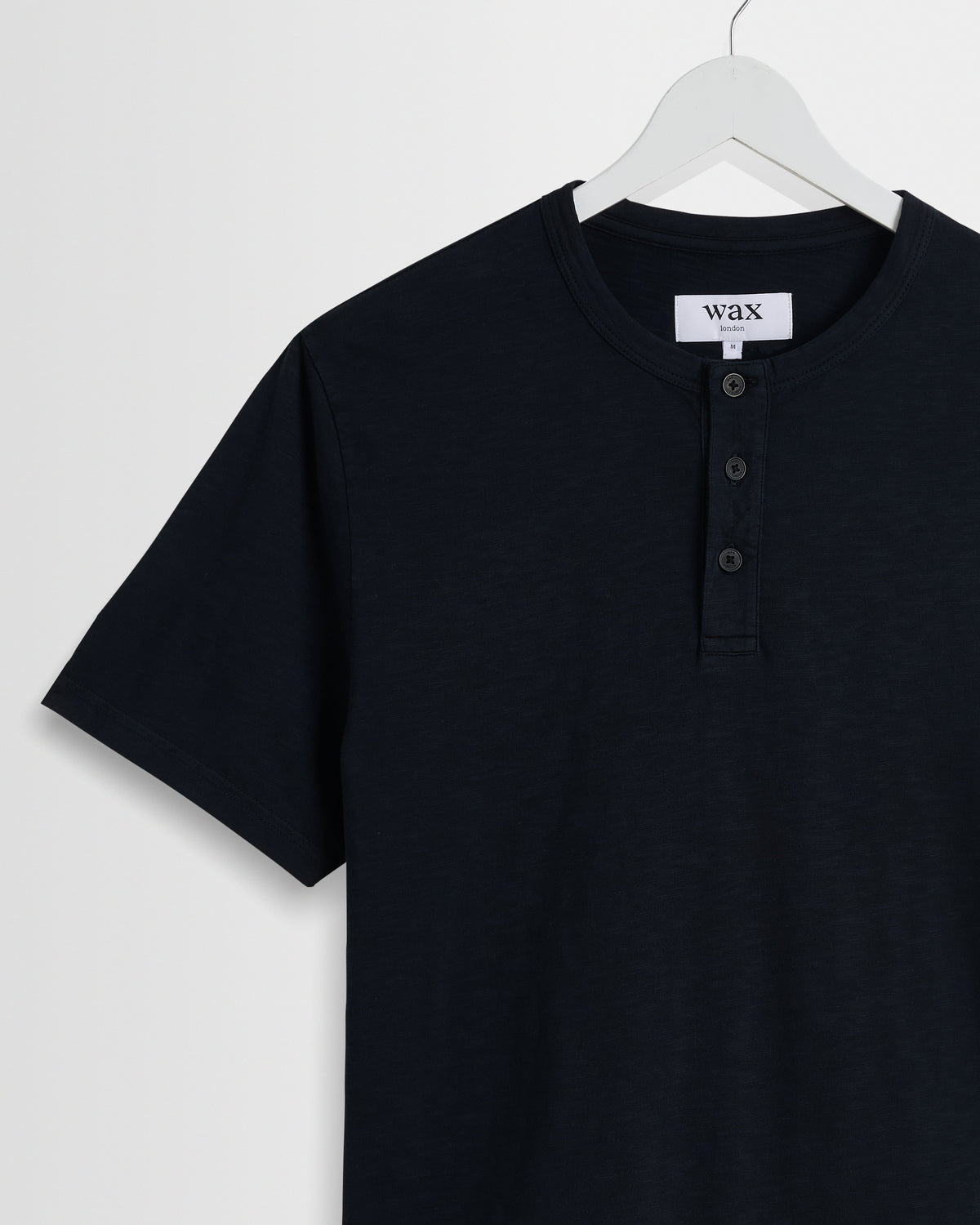 Hill - Black Slub Organic Cotton Henley T-Shirt