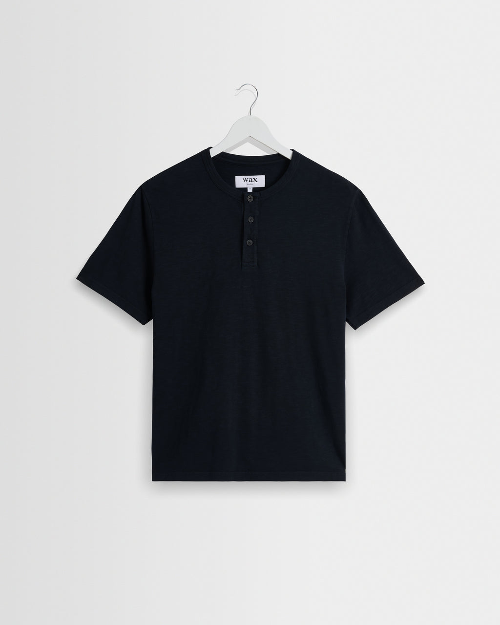Hill - Black Slub Organic Cotton Henley T-Shirt