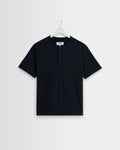 Hill - Black Slub Organic Cotton Henley T-Shirt