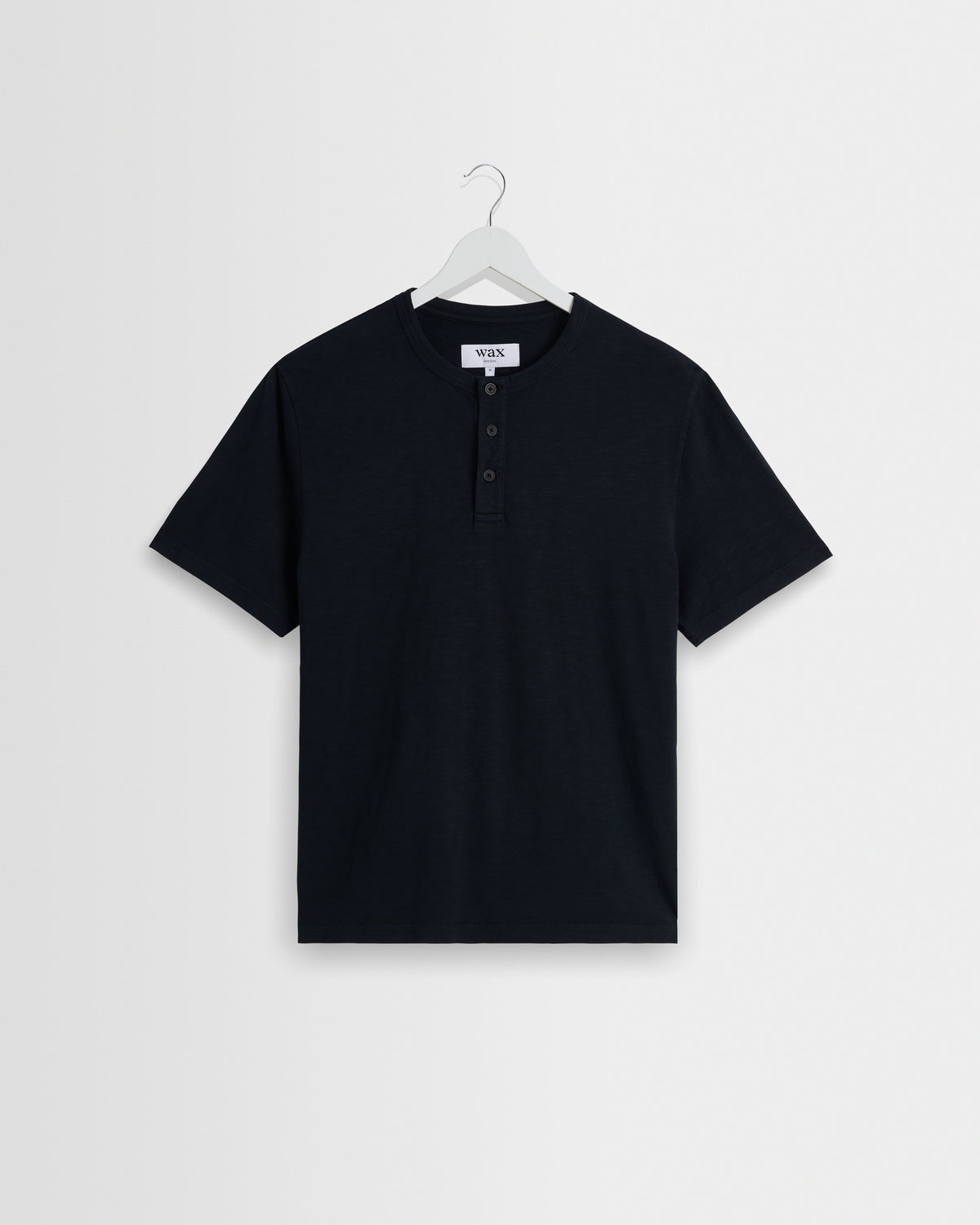 Hill - Black Slub Organic Cotton Henley T-Shirt