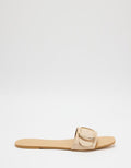Gusta Vanilla Linen Sandals | Women's Flat Sandals