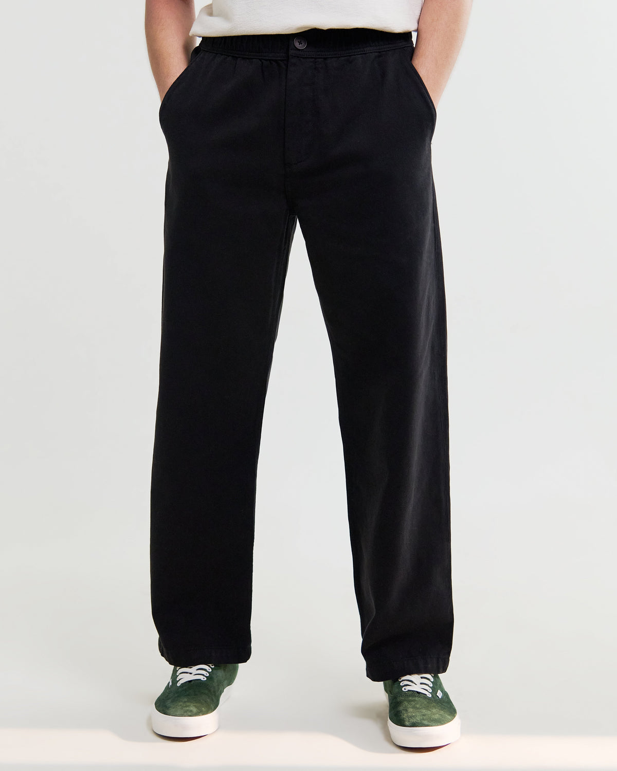 Hyde - Black Organic Cotton Twill Straight Fit Trousers