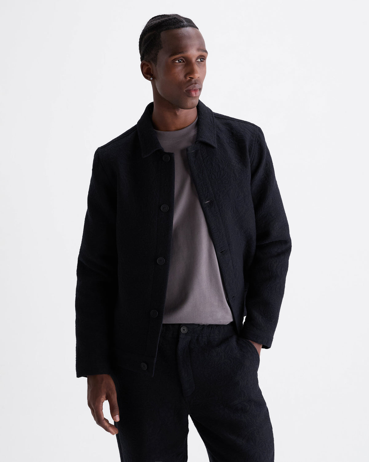 Iggy - Navy And Black Tonal Jacquard Jacket