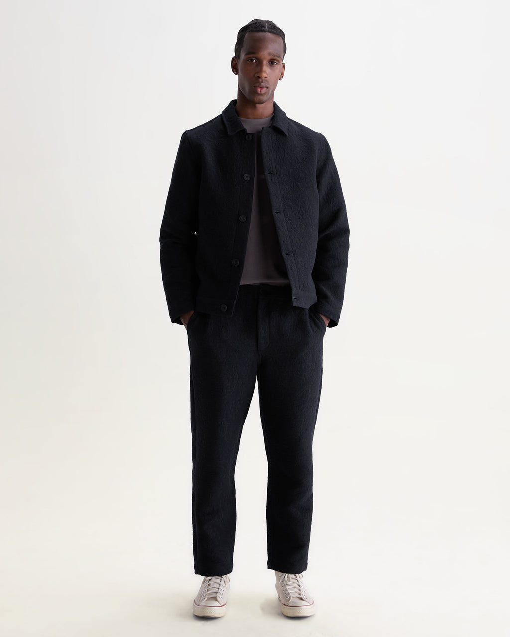 Iggy - Navy And Black Tonal Jacquard Jacket
