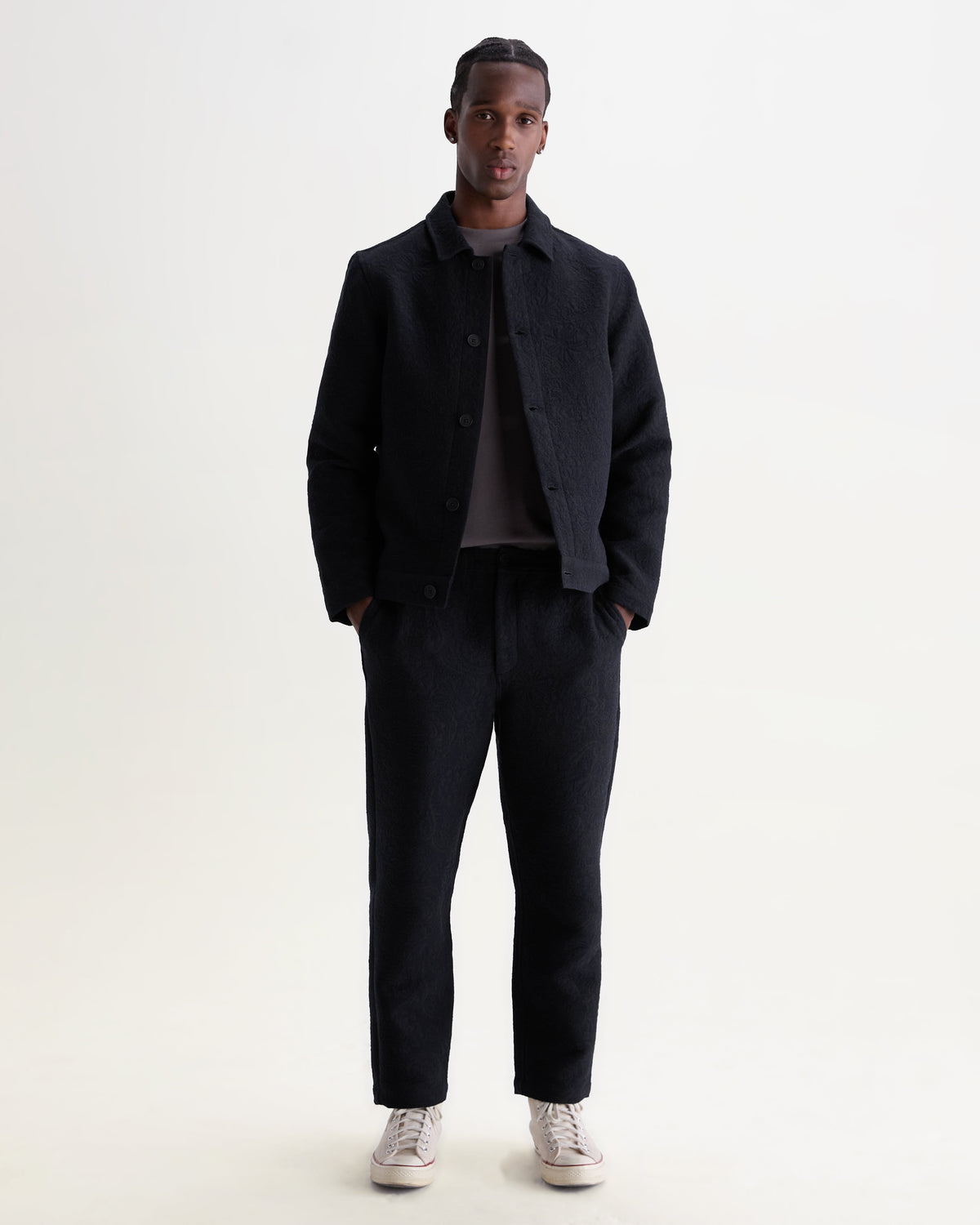 Iggy - Navy And Black Tonal Jacquard Jacket