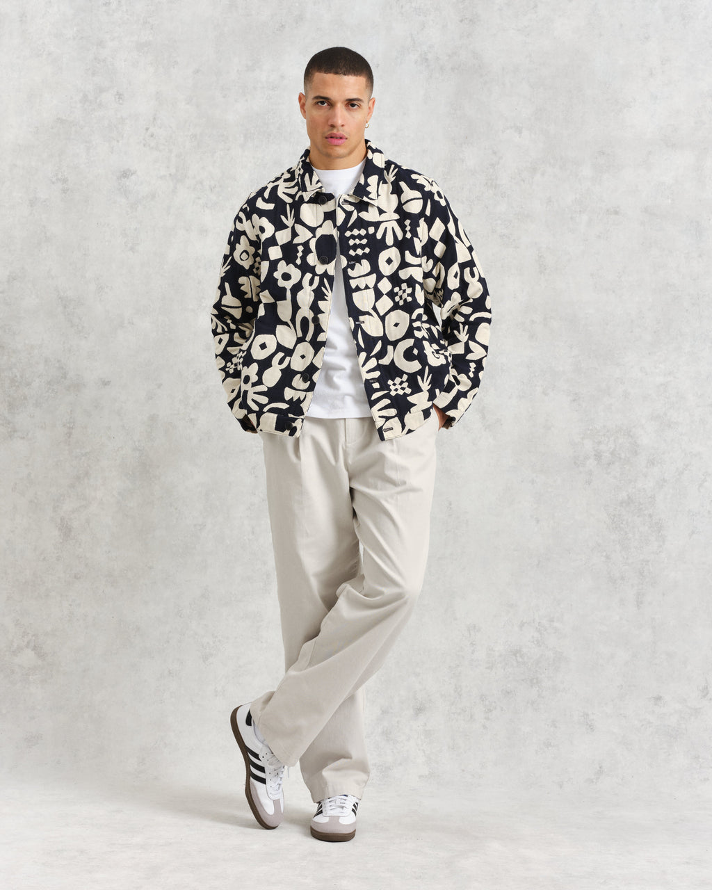 Iggy - Navy And Ecru Spin Jacquard Jacket