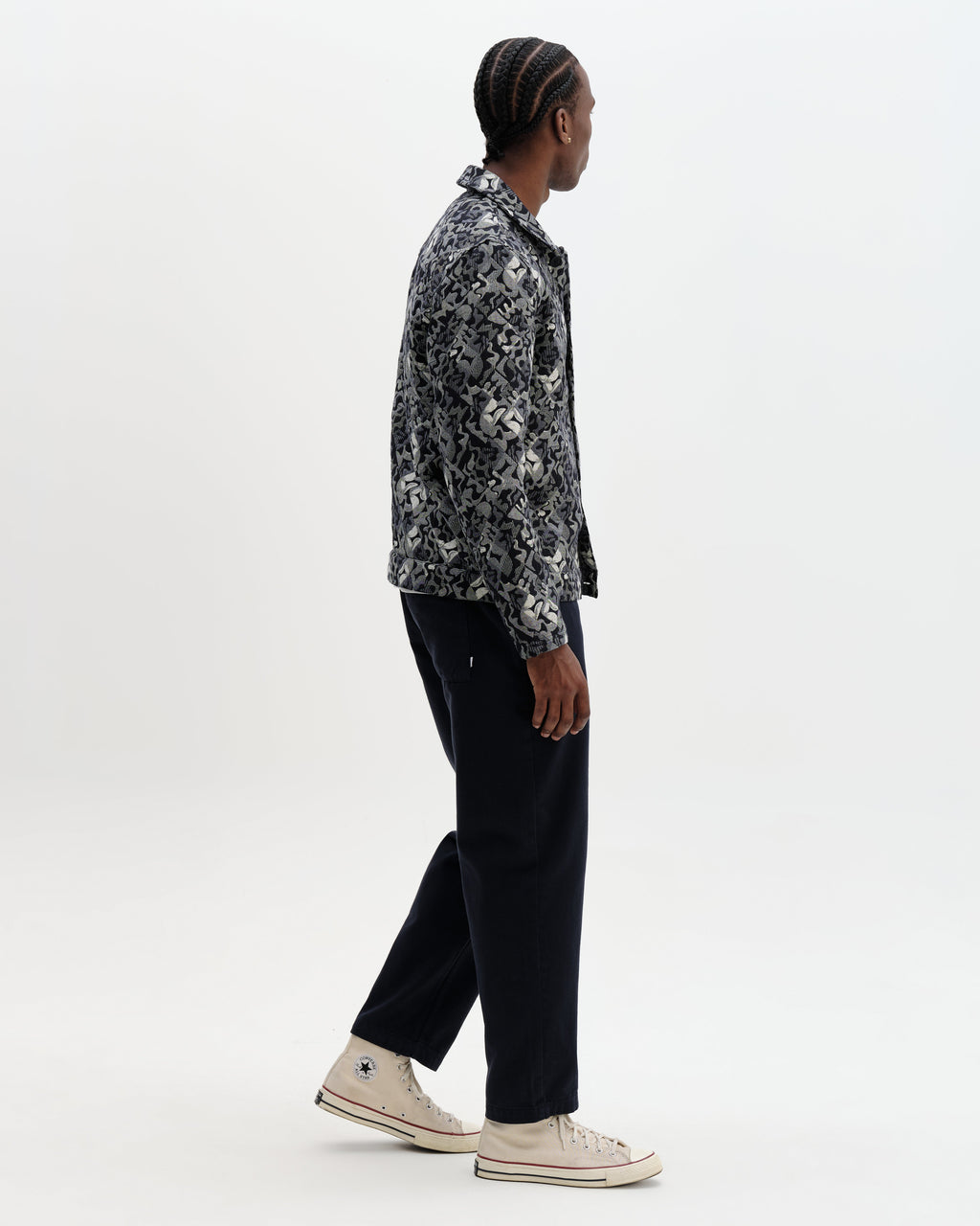 Iggy - Navy And Ecru Tile Jacquard Jacket