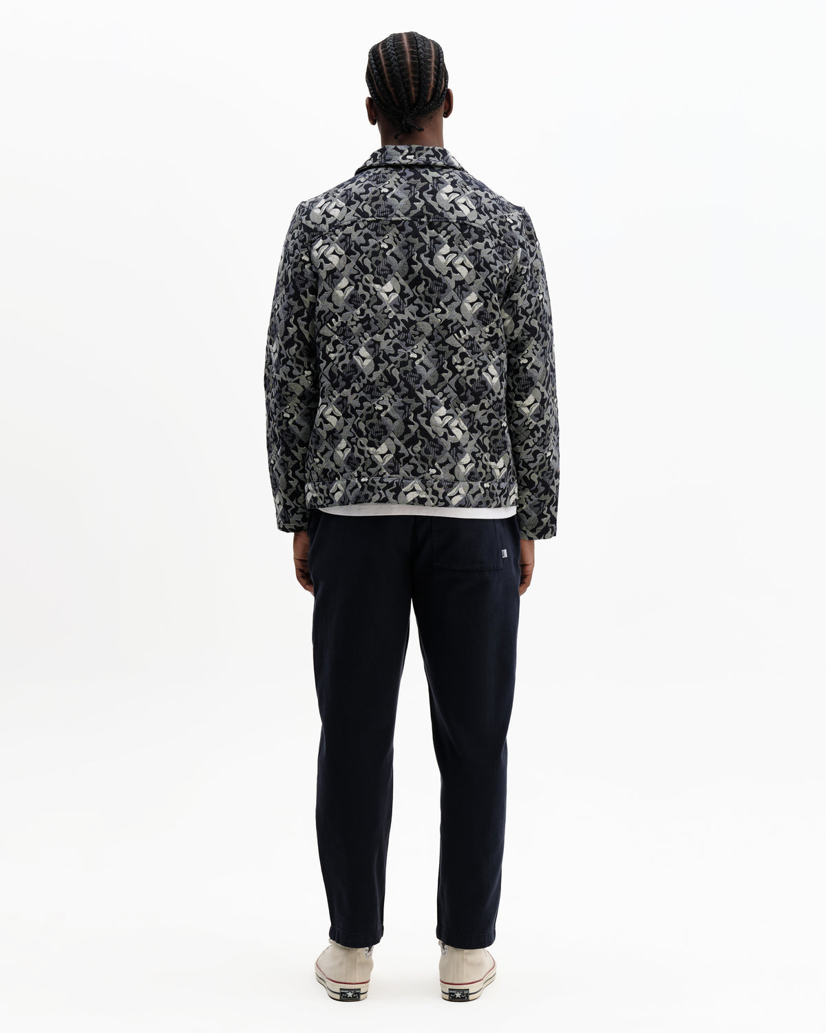 Iggy - Navy And Ecru Tile Jacquard Jacket