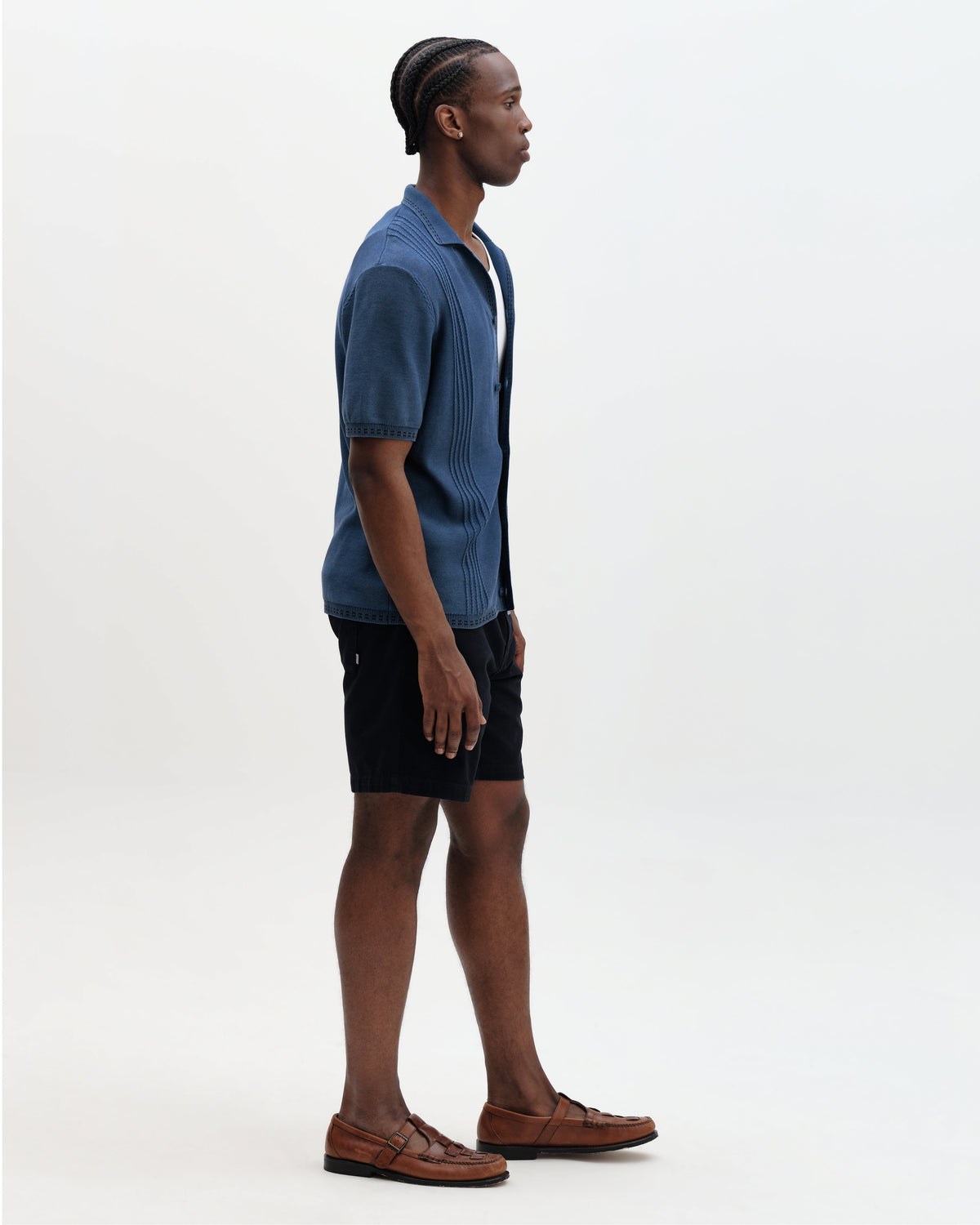 Ivy - Washed Blue Cotton Knitted Shirt