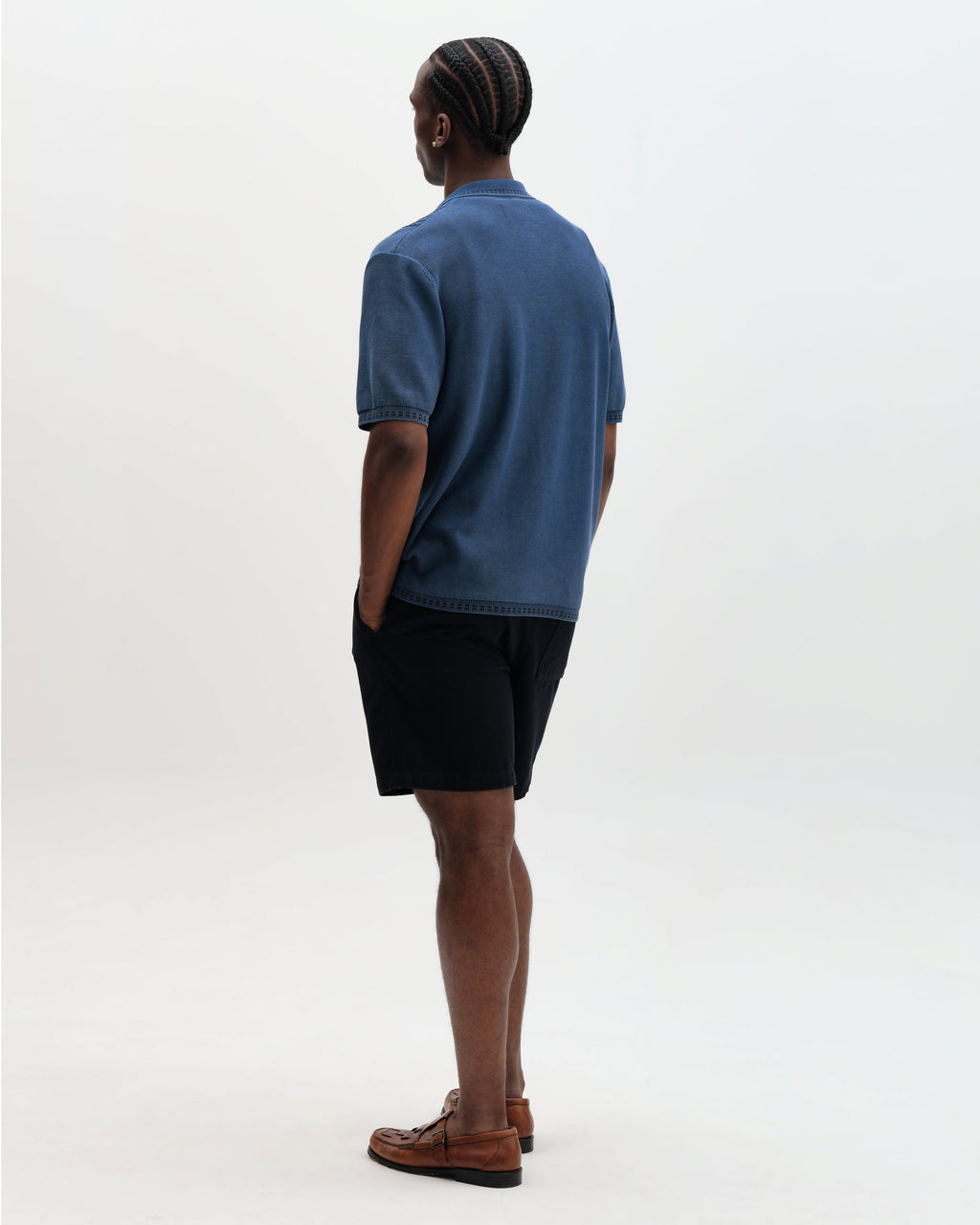 Ivy - Washed Blue Cotton Knitted Shirt