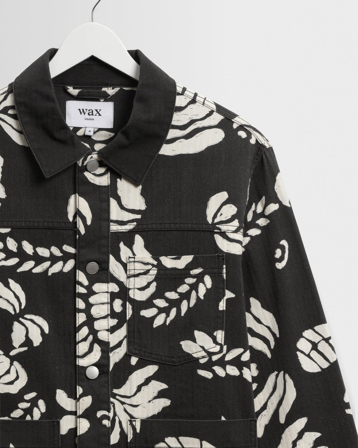 Jay - Black And Ecru Printed Cotton Chore Jacket