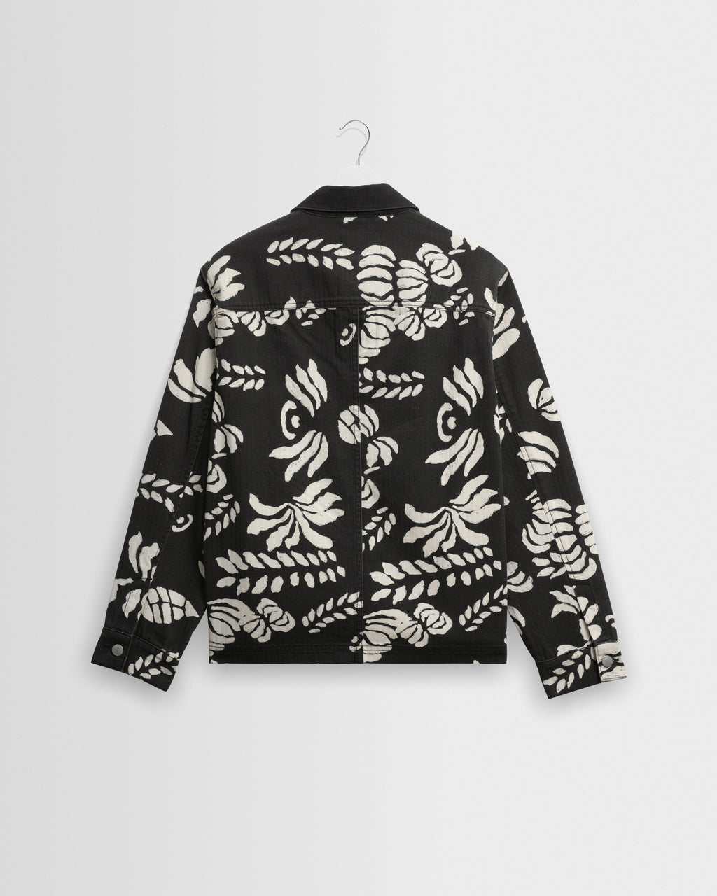Jay - Black And Ecru Printed Cotton Chore Jacket