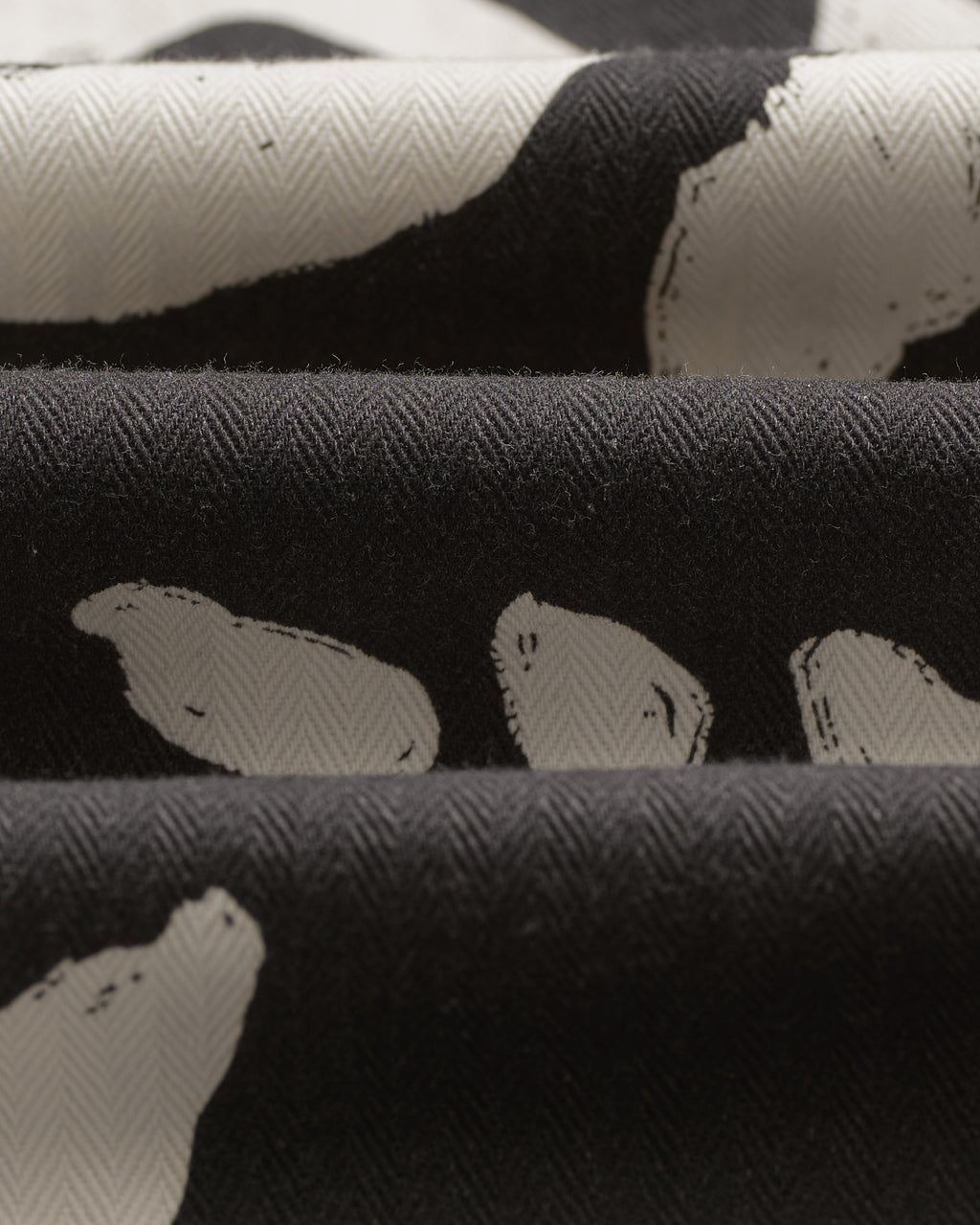 Jay - Black And Ecru Printed Cotton Chore Jacket