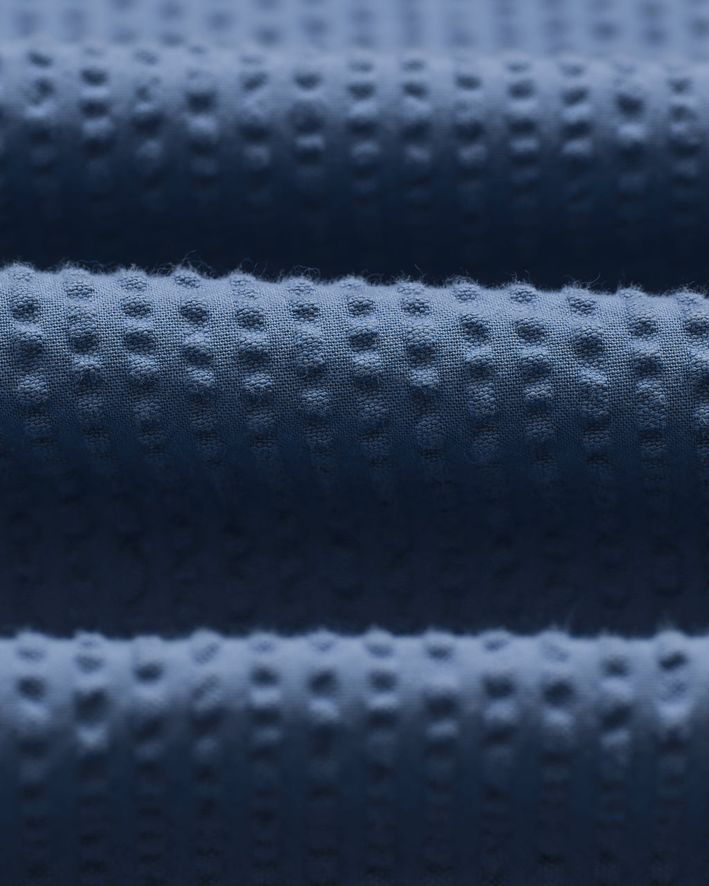 Keats - Blue Cotton Seersucker Short-Sleeve Shirt