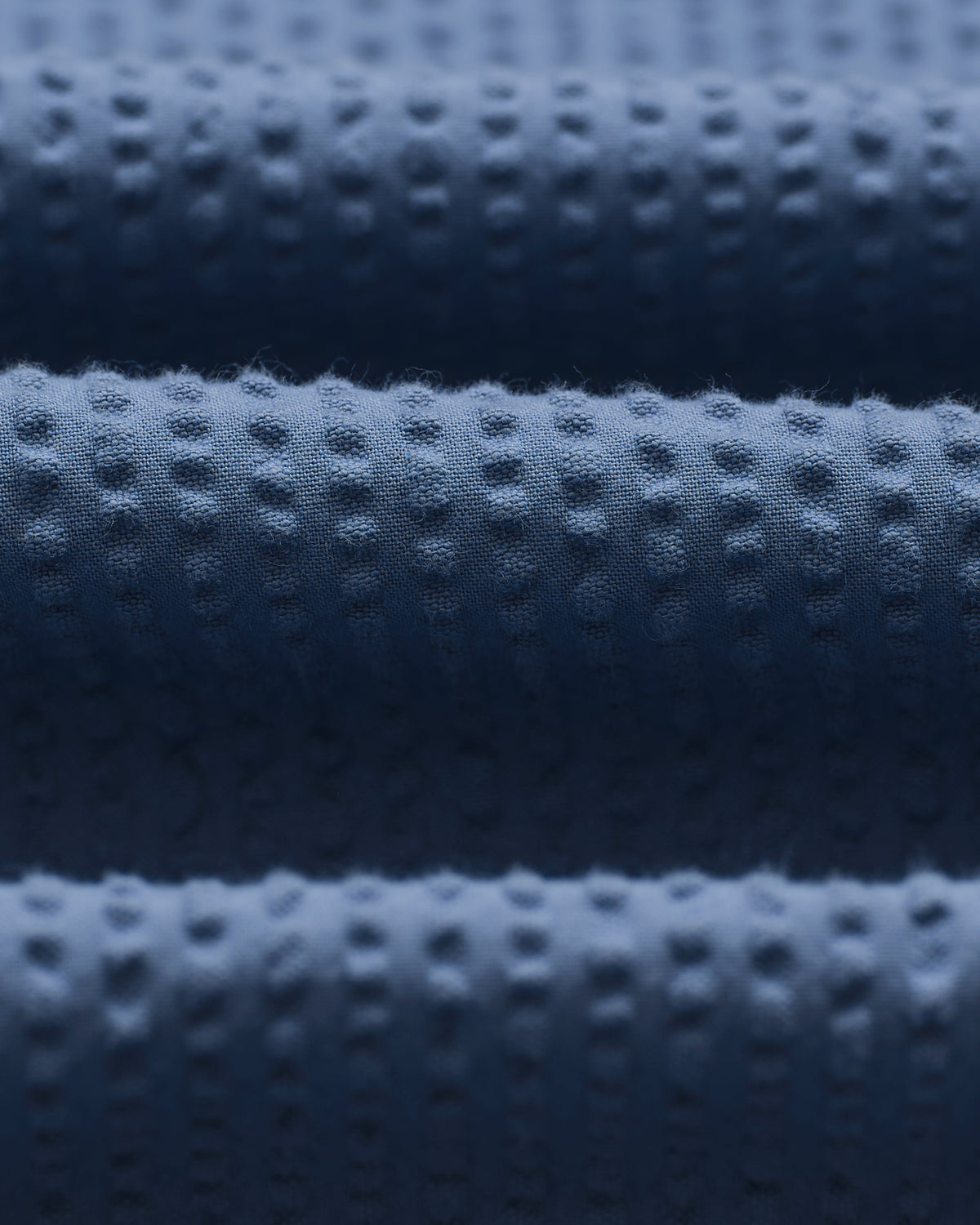 Keats - Blue Cotton Seersucker Short-Sleeve Shirt