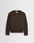 Kemp - Brown Brushed Fluffy V-Neck Jumper