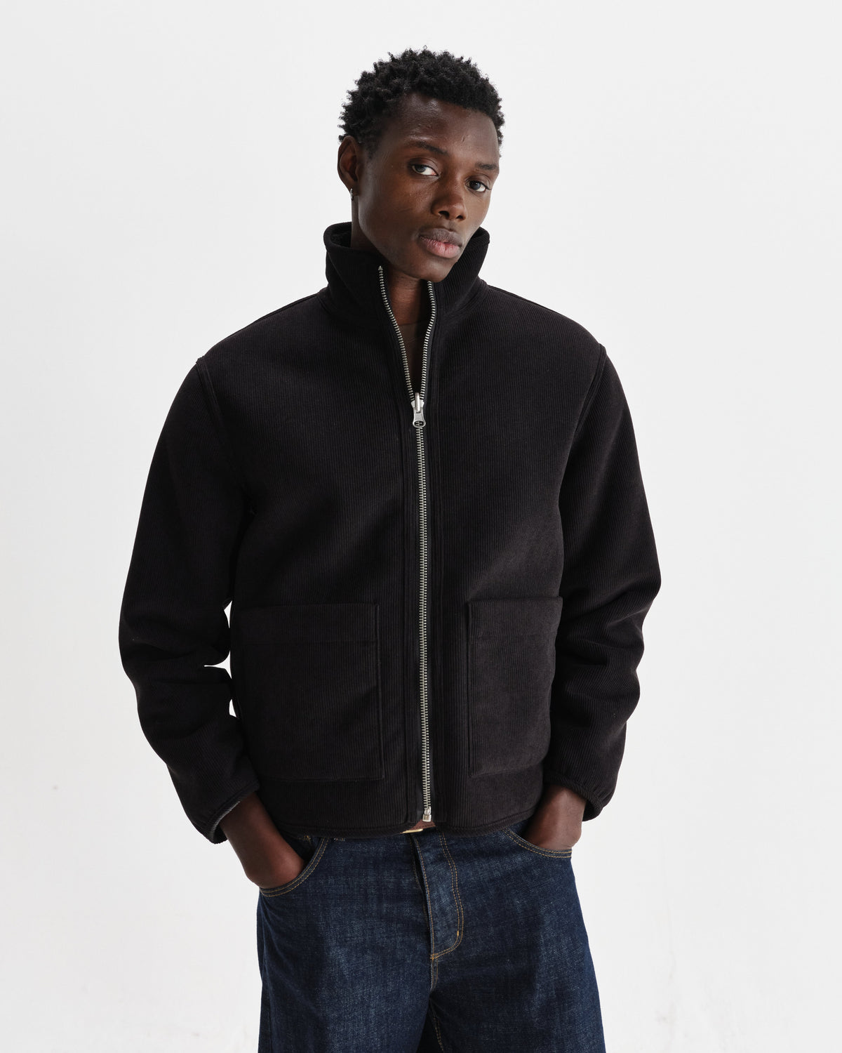 Killick - Black Reversible Corduroy Borg Jacket