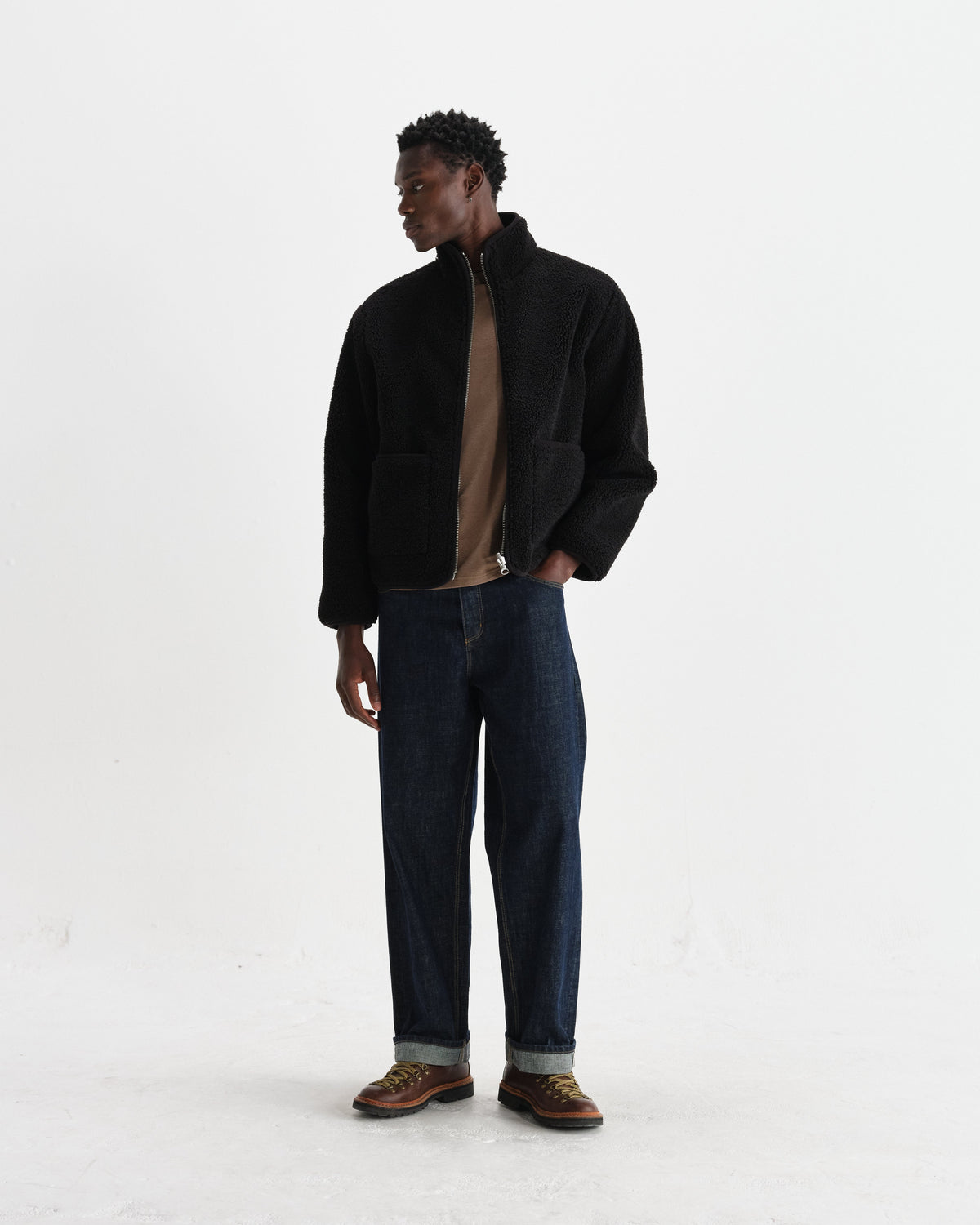 Killick - Black Reversible Corduroy Borg Jacket