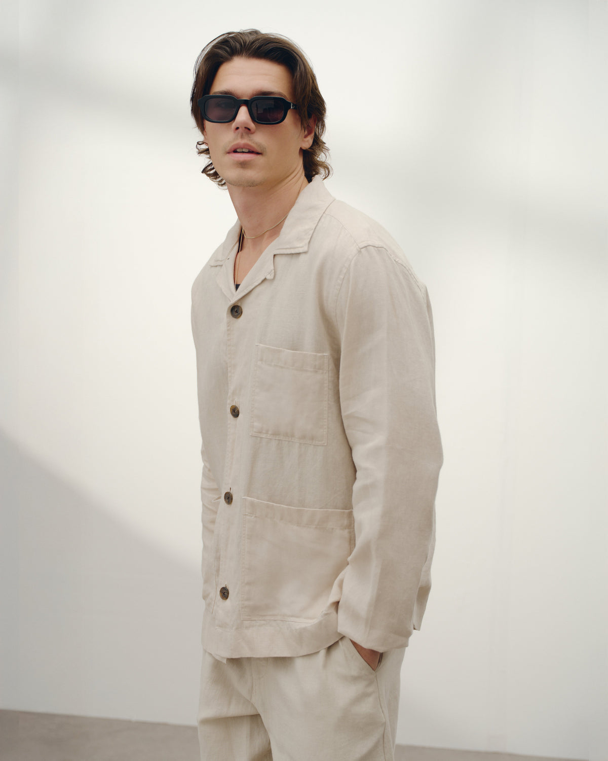 Kimpton - Beige Washed Linen Jacket