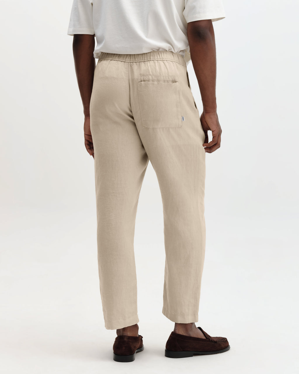 Kurt - Beige Washed Linen Relaxed Fit Trousers