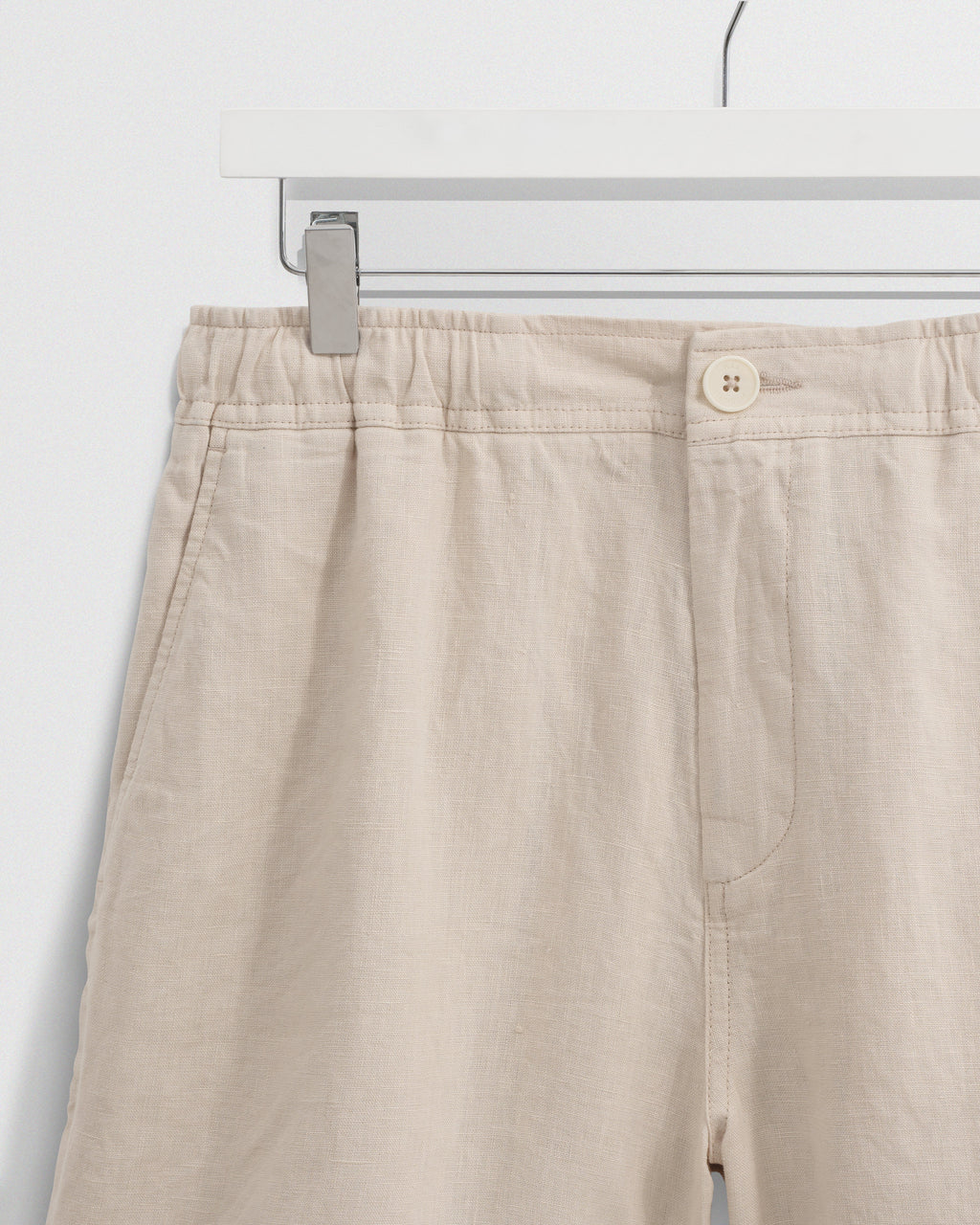 Kurt - Beige Washed Linen Shorts